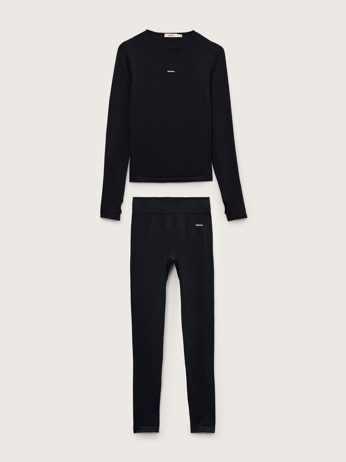 Womens Bio-Based Long Sleeve Top and Leggings Set—Black