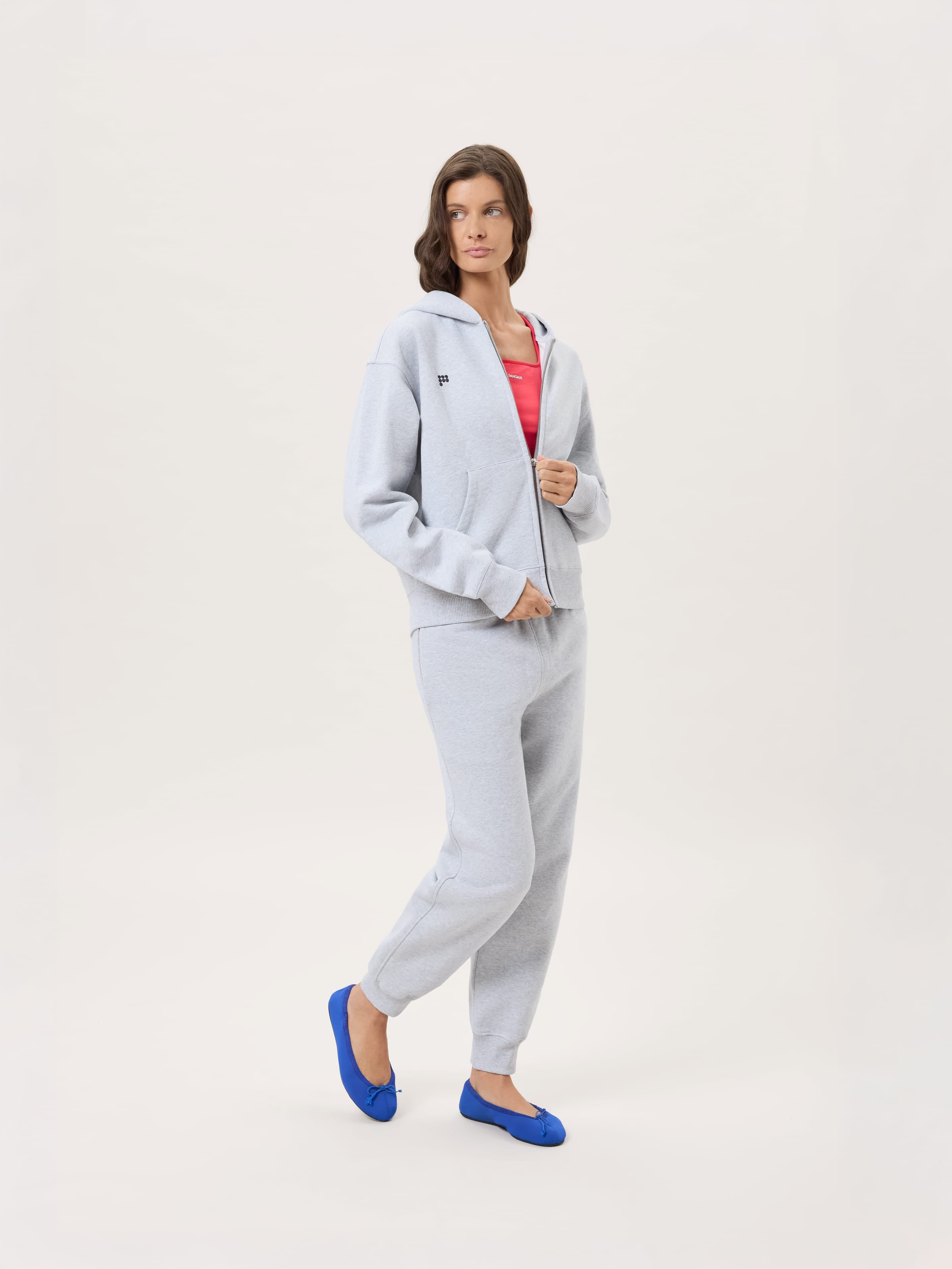 Womens Midweight Track Pants—Grey Marl