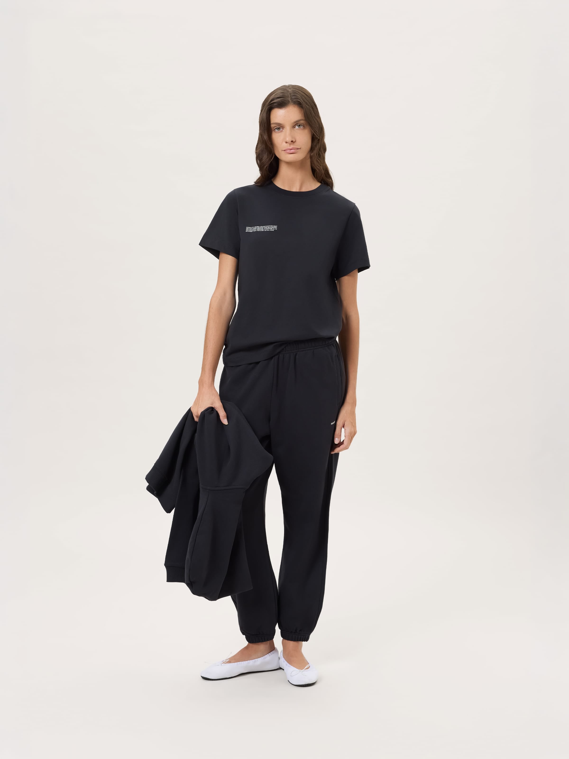 Womens Midweight Track Pants—Black