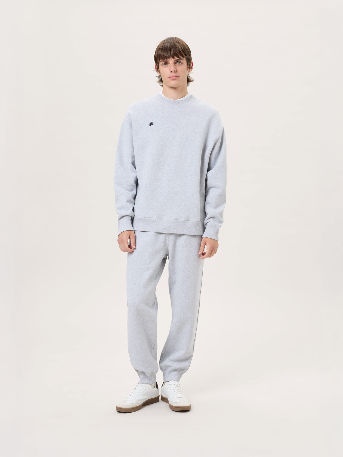 Mens Heavyweight Sweatshirt and Track Pants Set—Grey Marl