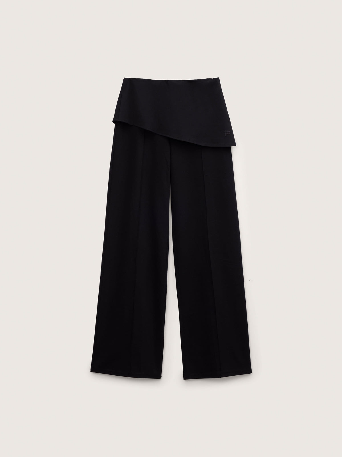Womens Interlock Overskirt Trousers—Black