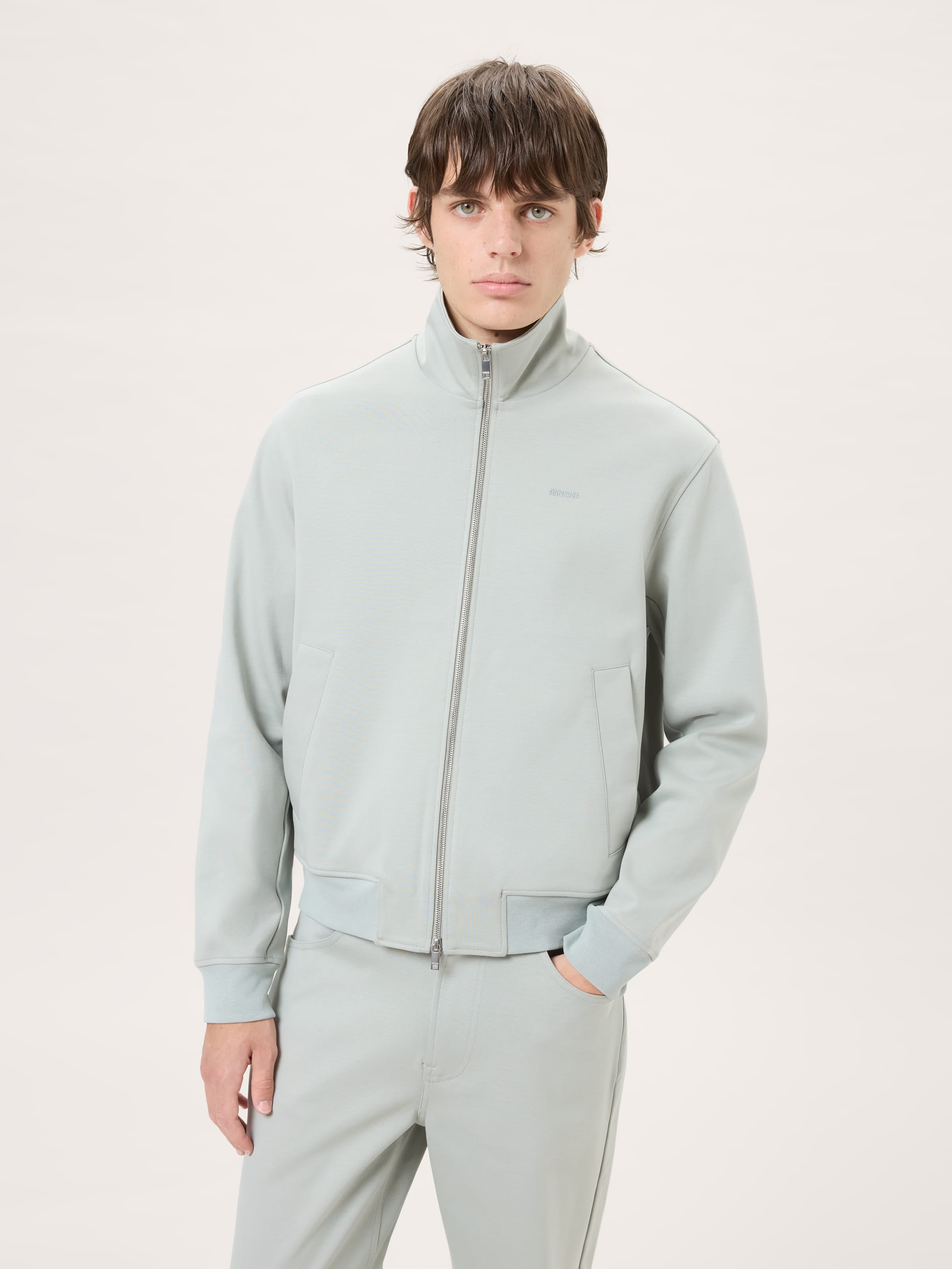 Mens Heavyweight Interlock Jacket—Silent Stone