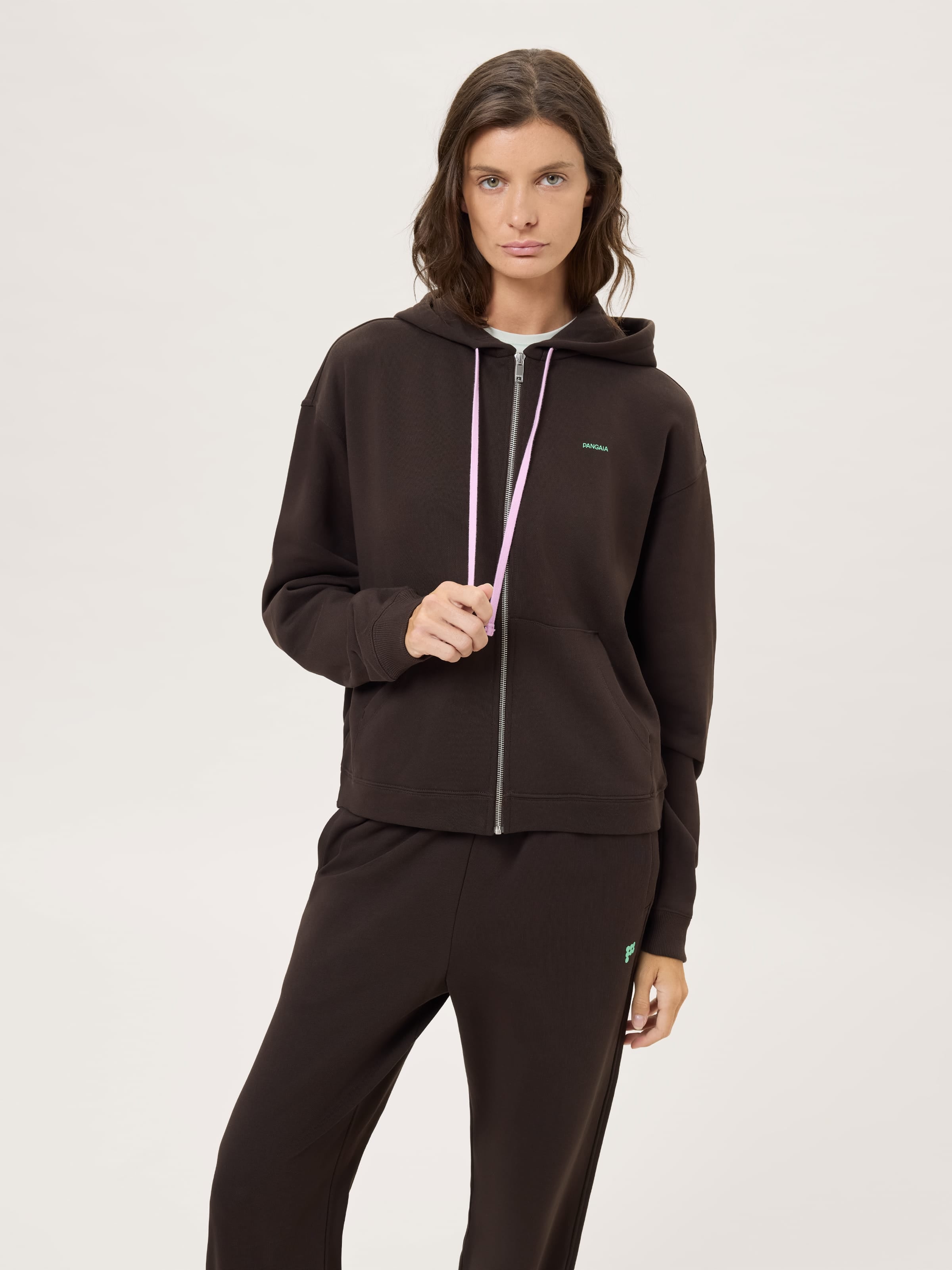 Womens Midweight Zip Up Hoodie—Obsidian Core
