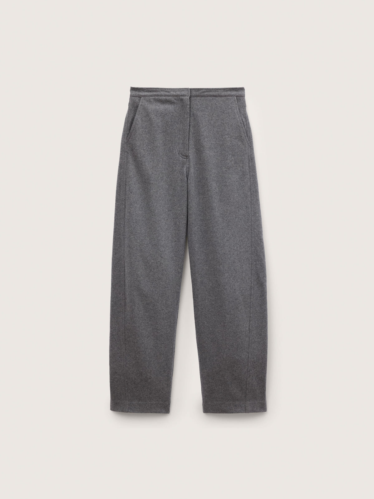 Womens Wool Jersey Trousers—Grey Marl