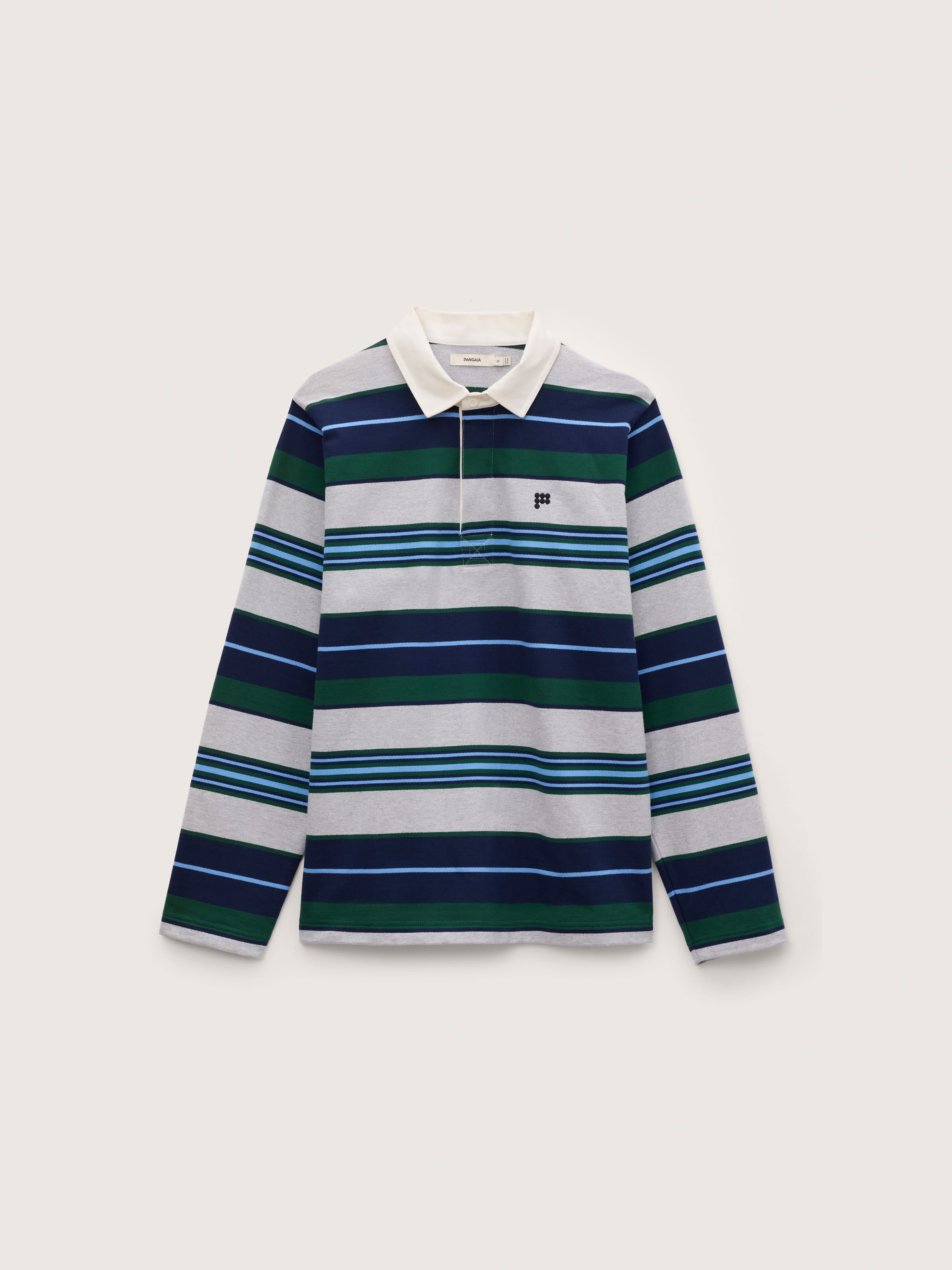 Mens Striped Long Sleeve Polo Shirt—Depth Green Stripe