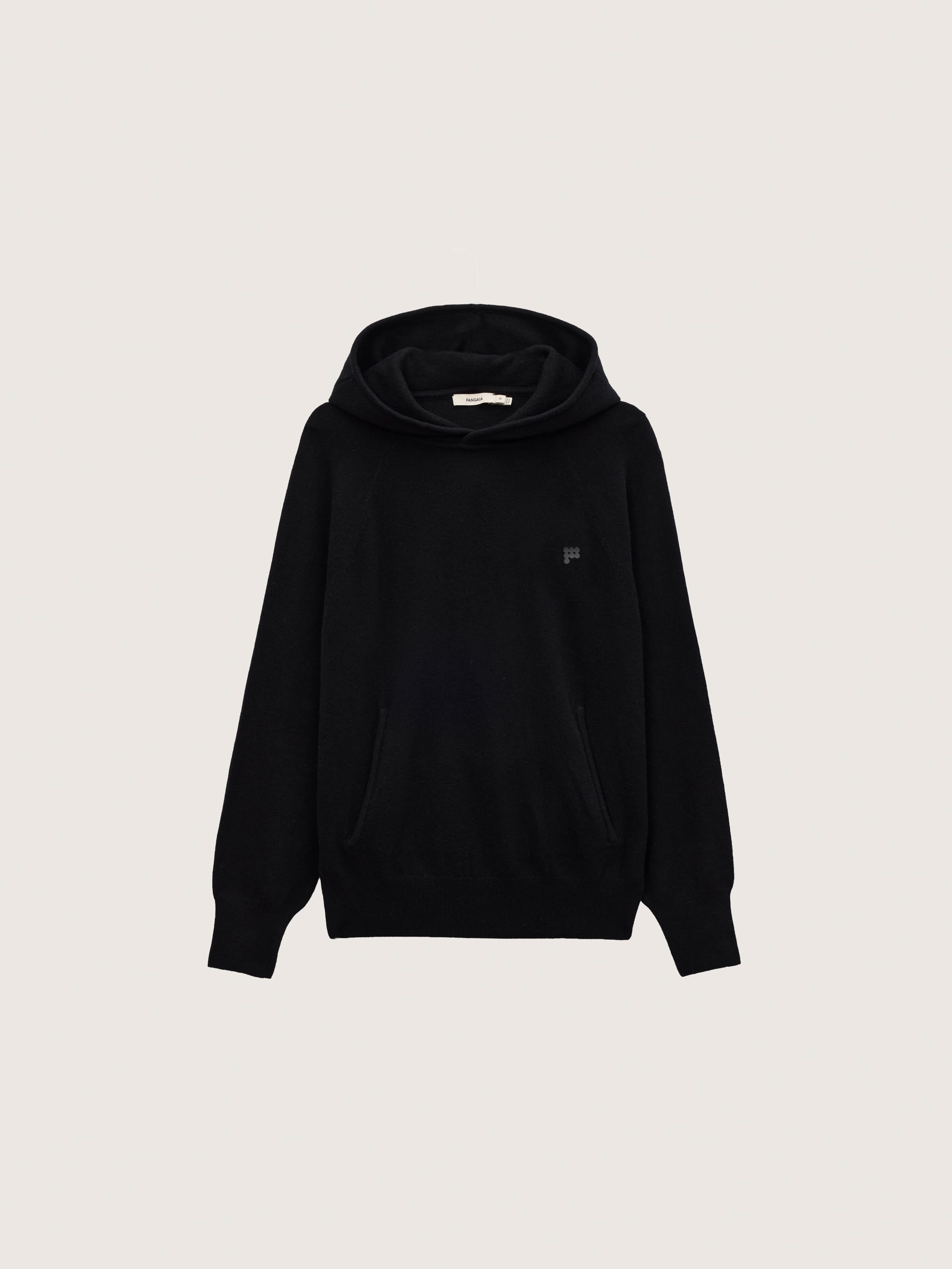 Mens Cashmere and Merino Wool Blend Hoodie—Black