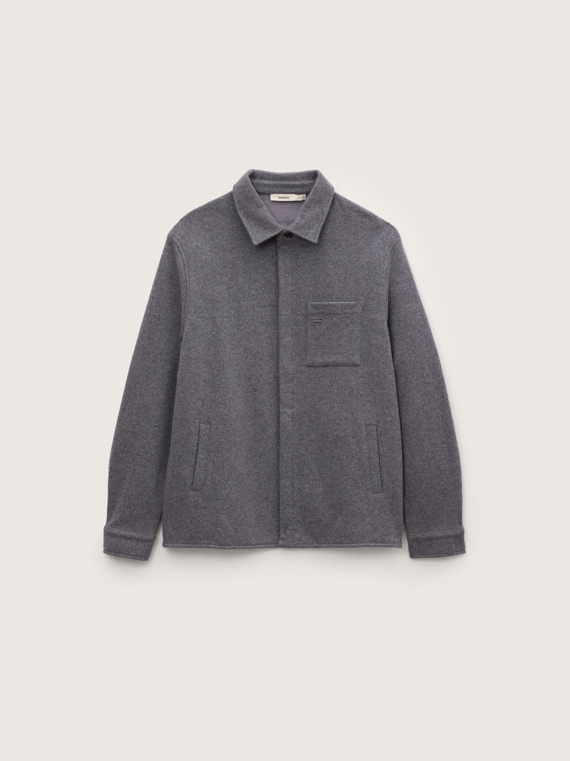 Mens Wool Jersey Shirt—Grey Marl
