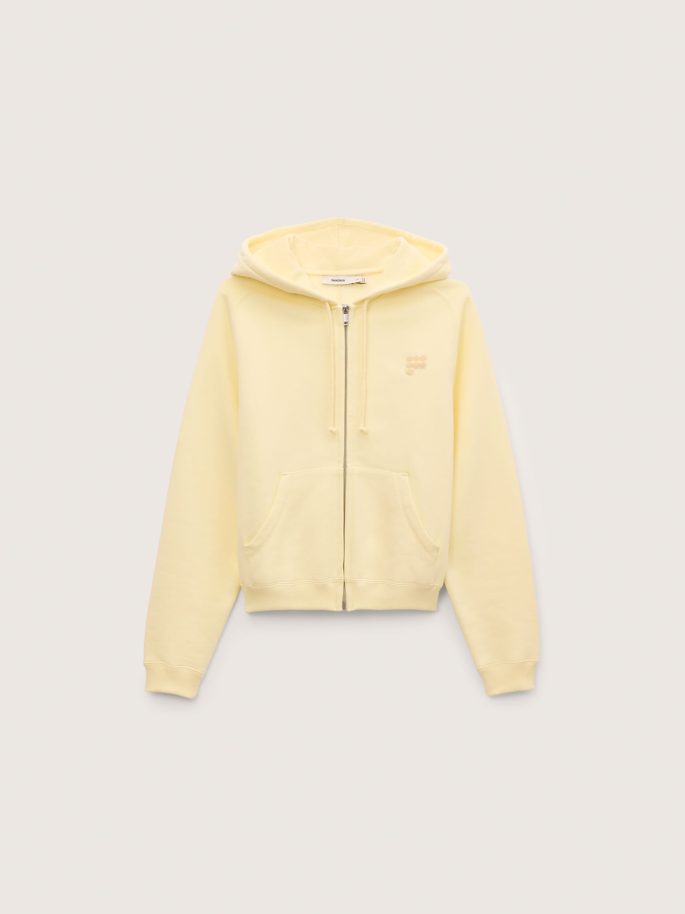 Womens Heavyweight Drawstring Zip Up Hoodie—Light Yellow