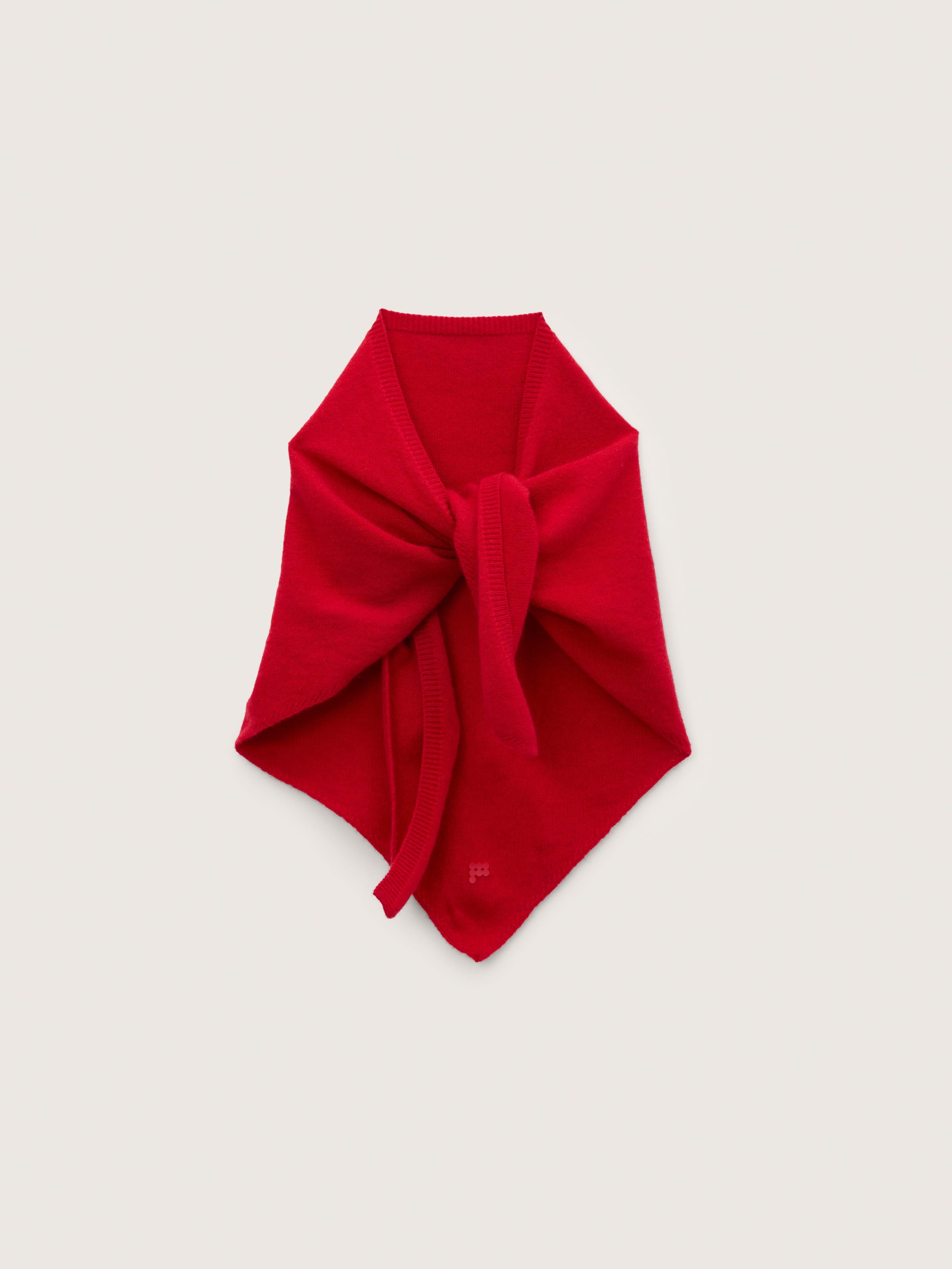 Cashmere and Merino Wool Blend Bandana Scarf—Passion Red