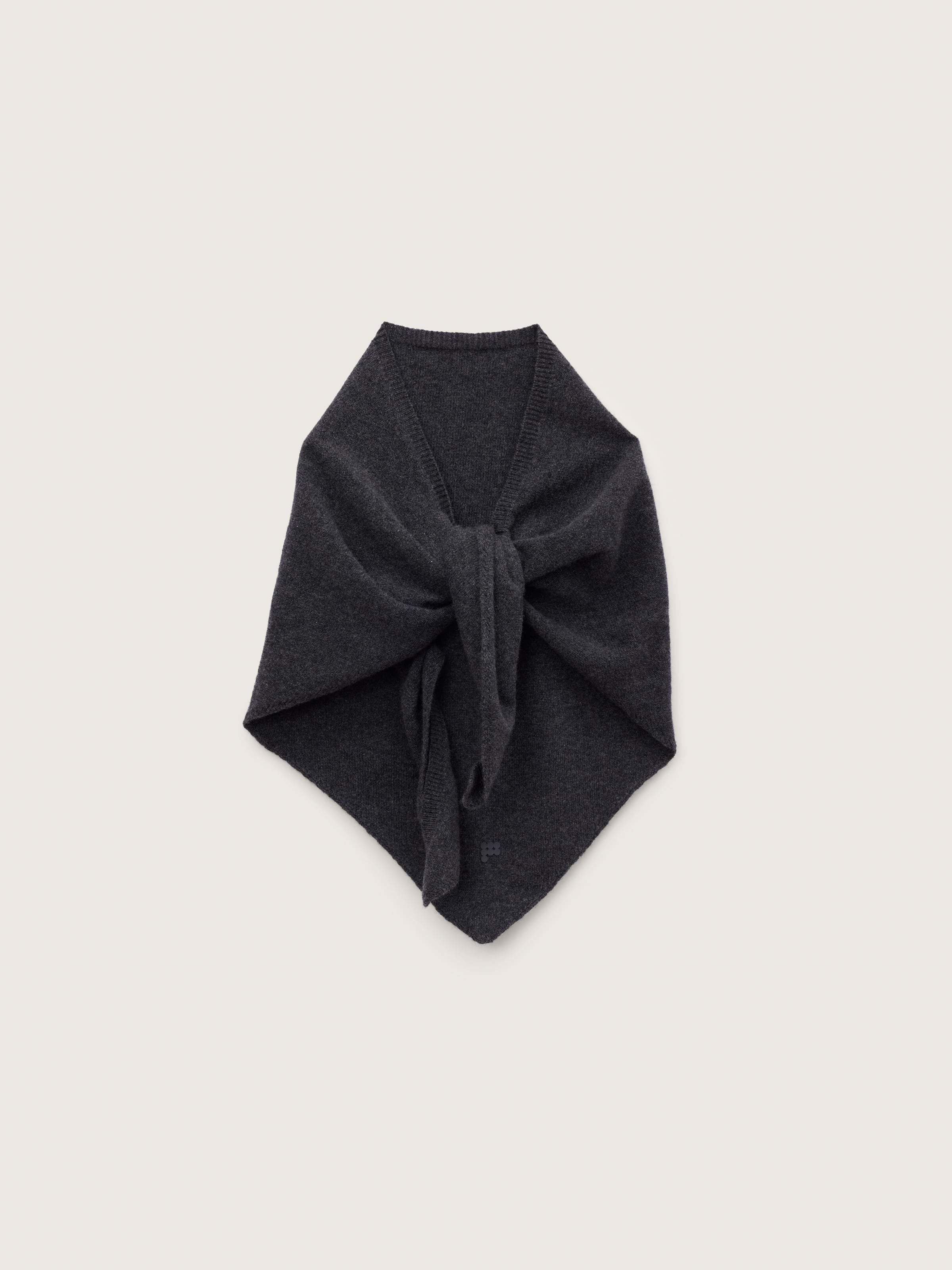 Cashmere and Merino Wool Blend Bandana Scarf—Dark Grey Marl
