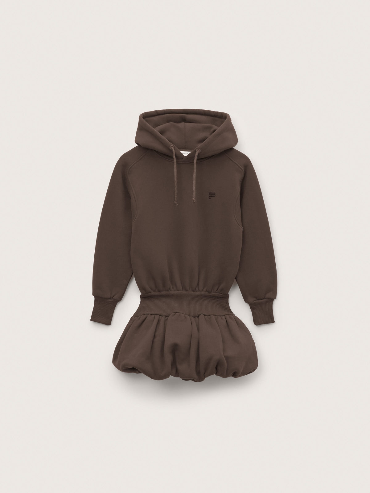 Kids’ Heavyweight Hoodie Balloon Dress—Shadow Clay
