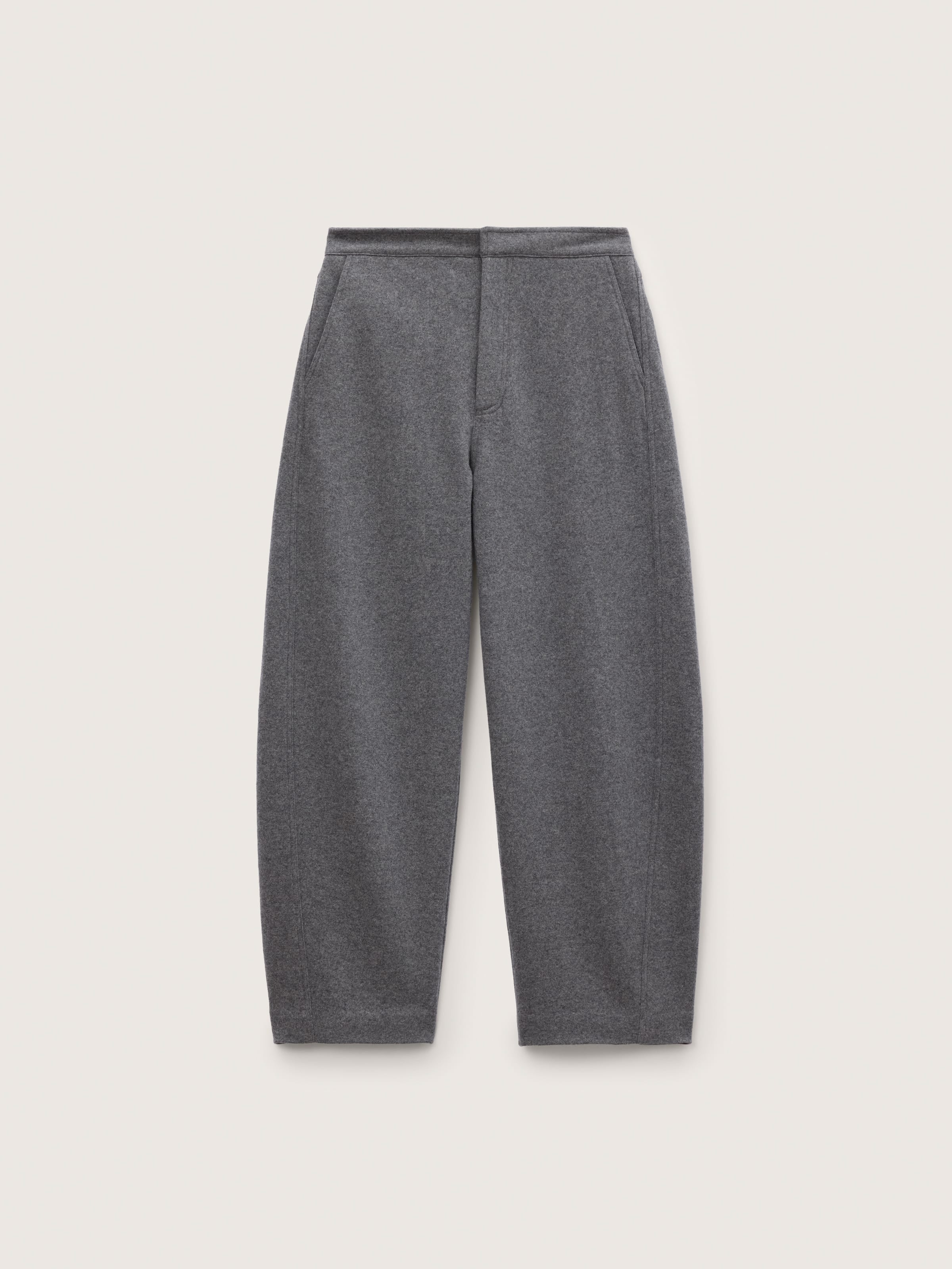 Mens Wool Jersey Trousers—Grey Marl