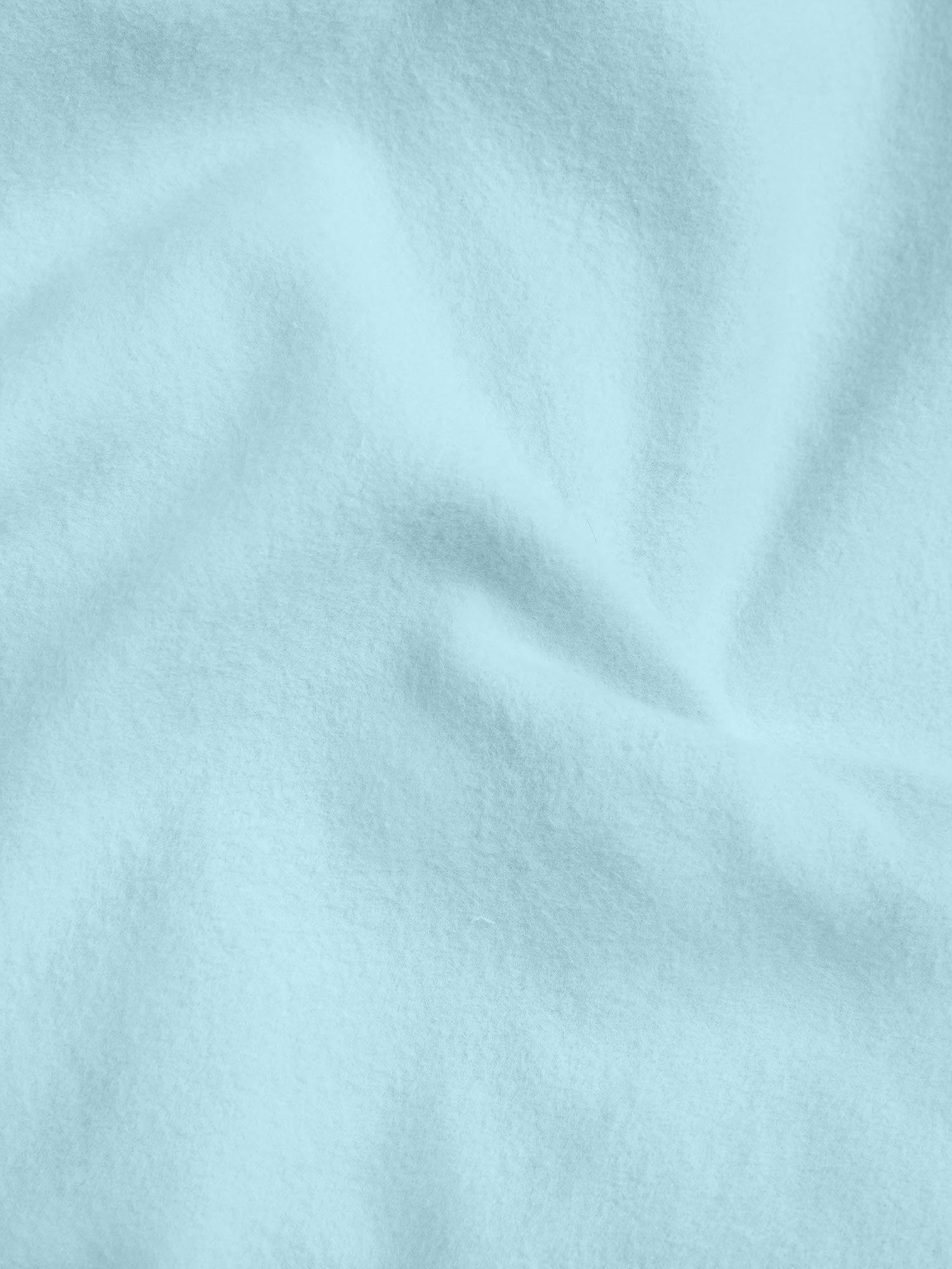 Celestial blue heavyweight hoodie fabric close-up. Soft, brushed texture of organic and recycled cotton blend