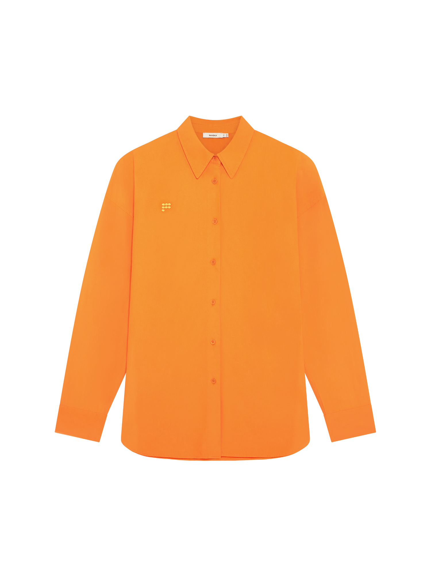 Womens Cotton Poplin Overshirt—Saffron Orange