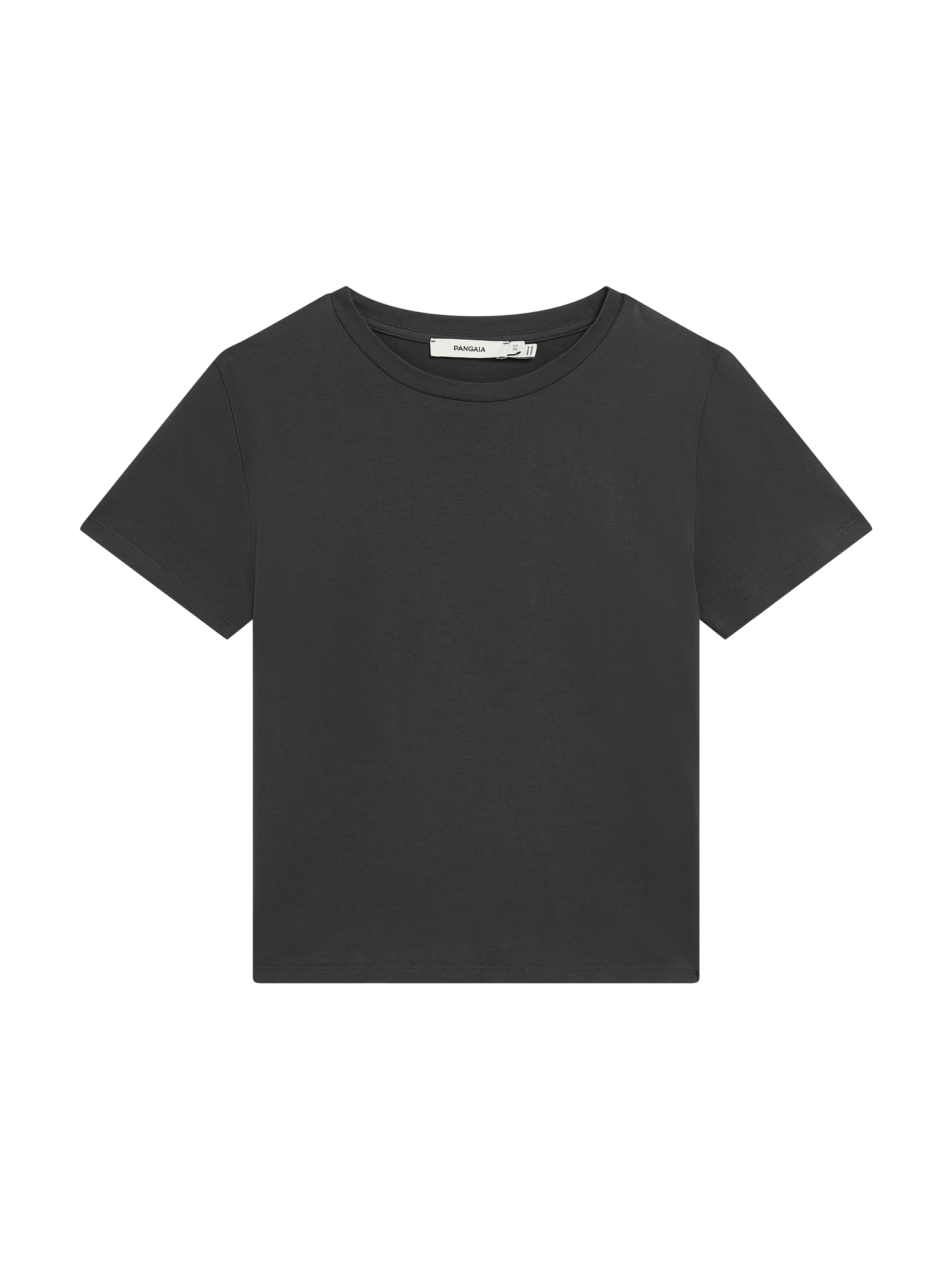 Womens Cotton-Stretch Slim T-Shirt—Smoked Black