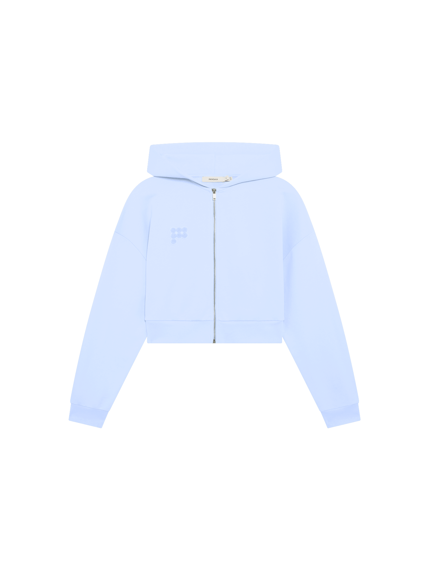 Womens Cropped Zip Up Hoodie—Wildflower Blue