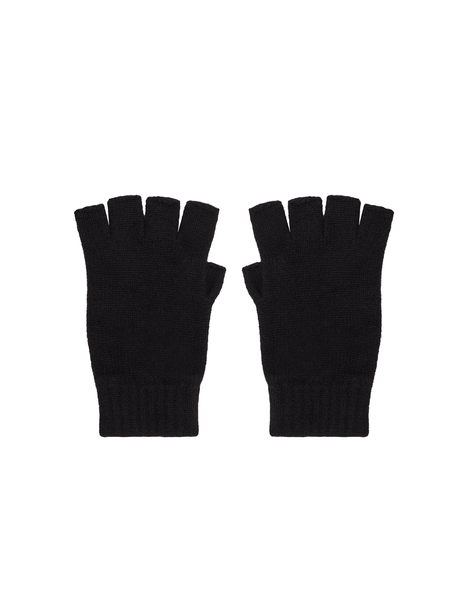 Cashmere Fingerless Gloves—black