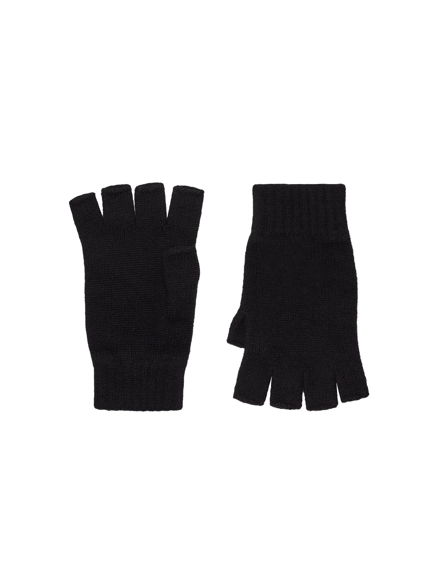 Cashmere Fingerless Gloves—black