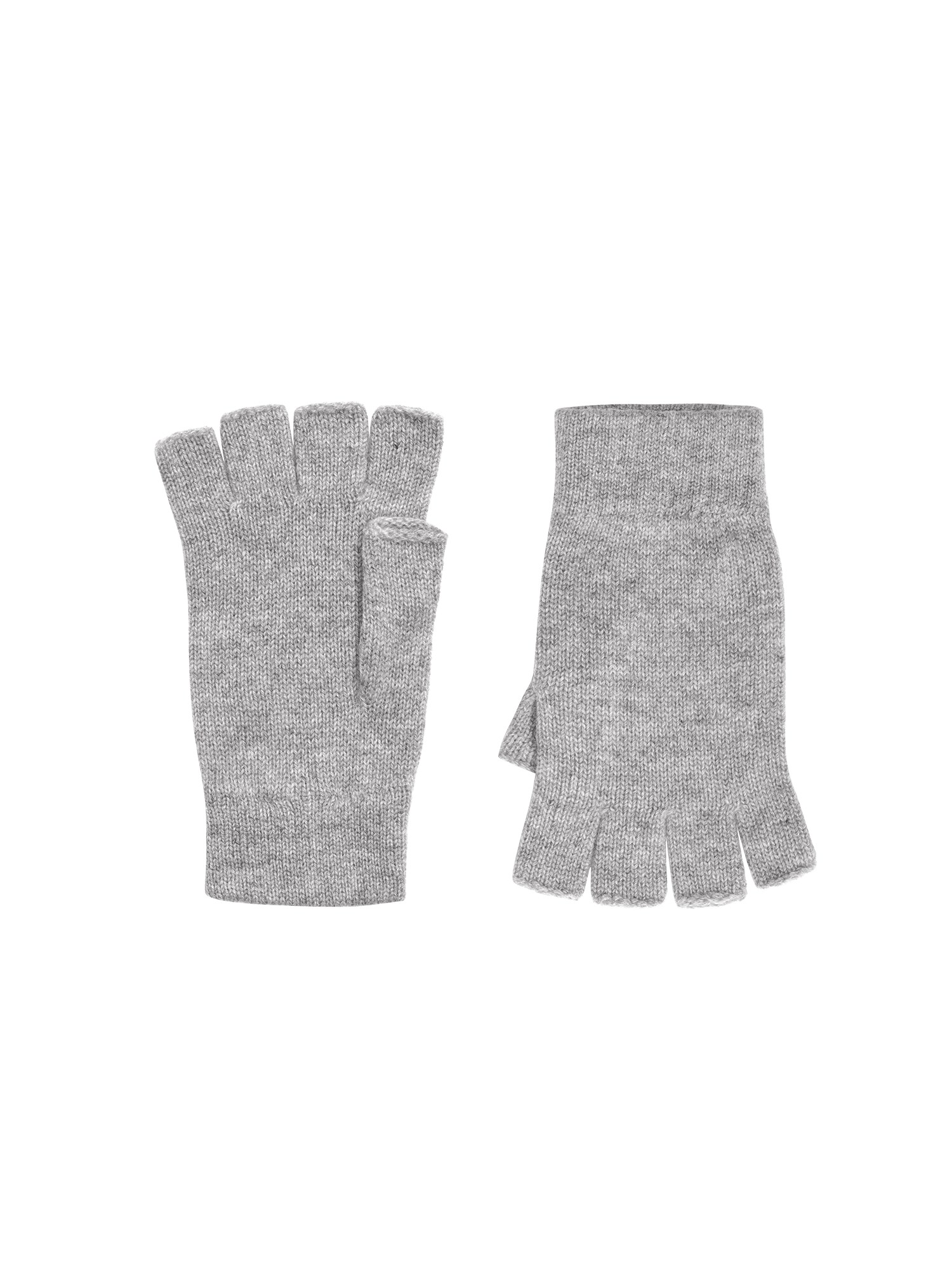 Cashmere Fingerless Gloves—grey marl