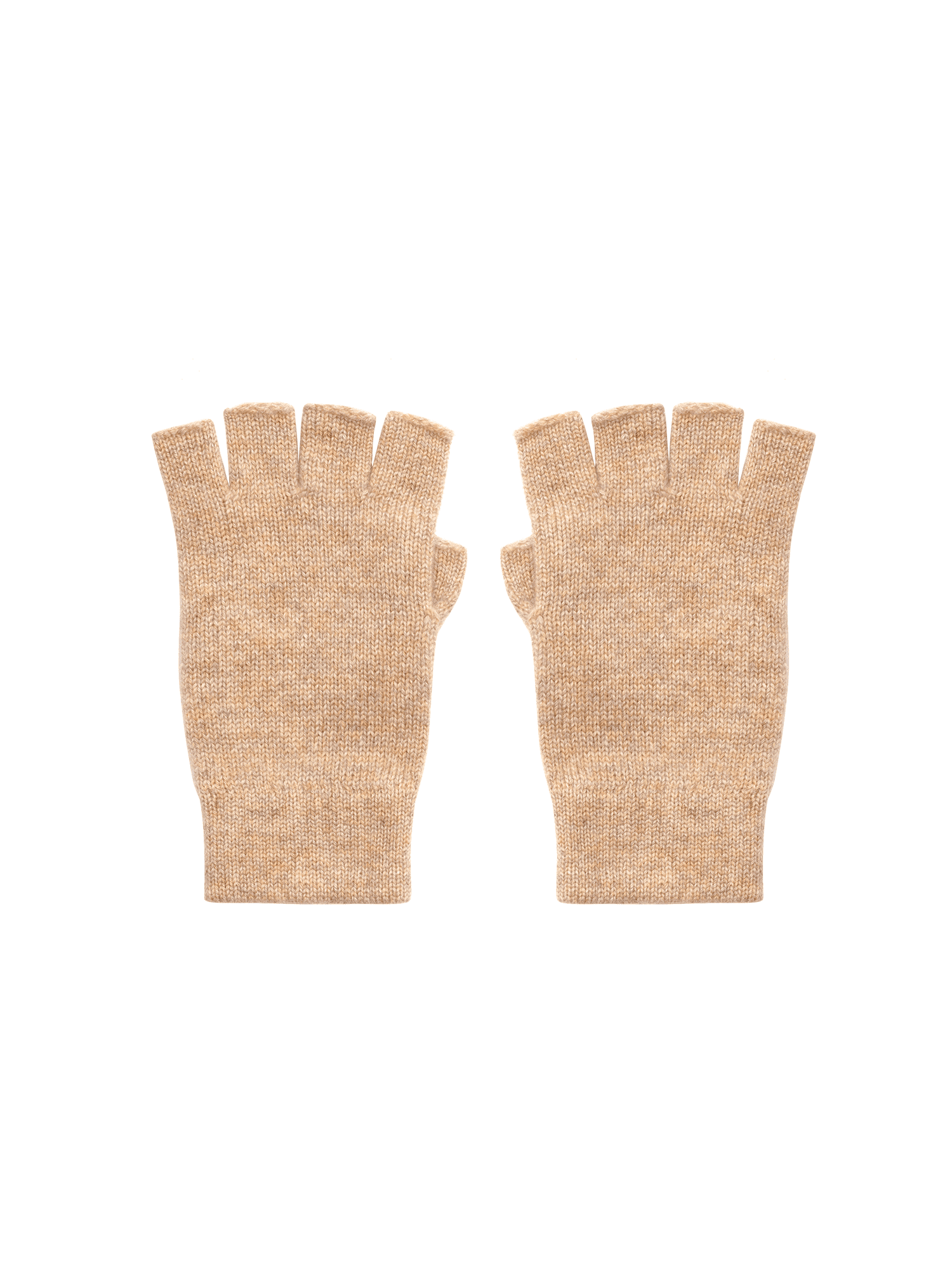 Cashmere Fingerless Gloves—oatmeal