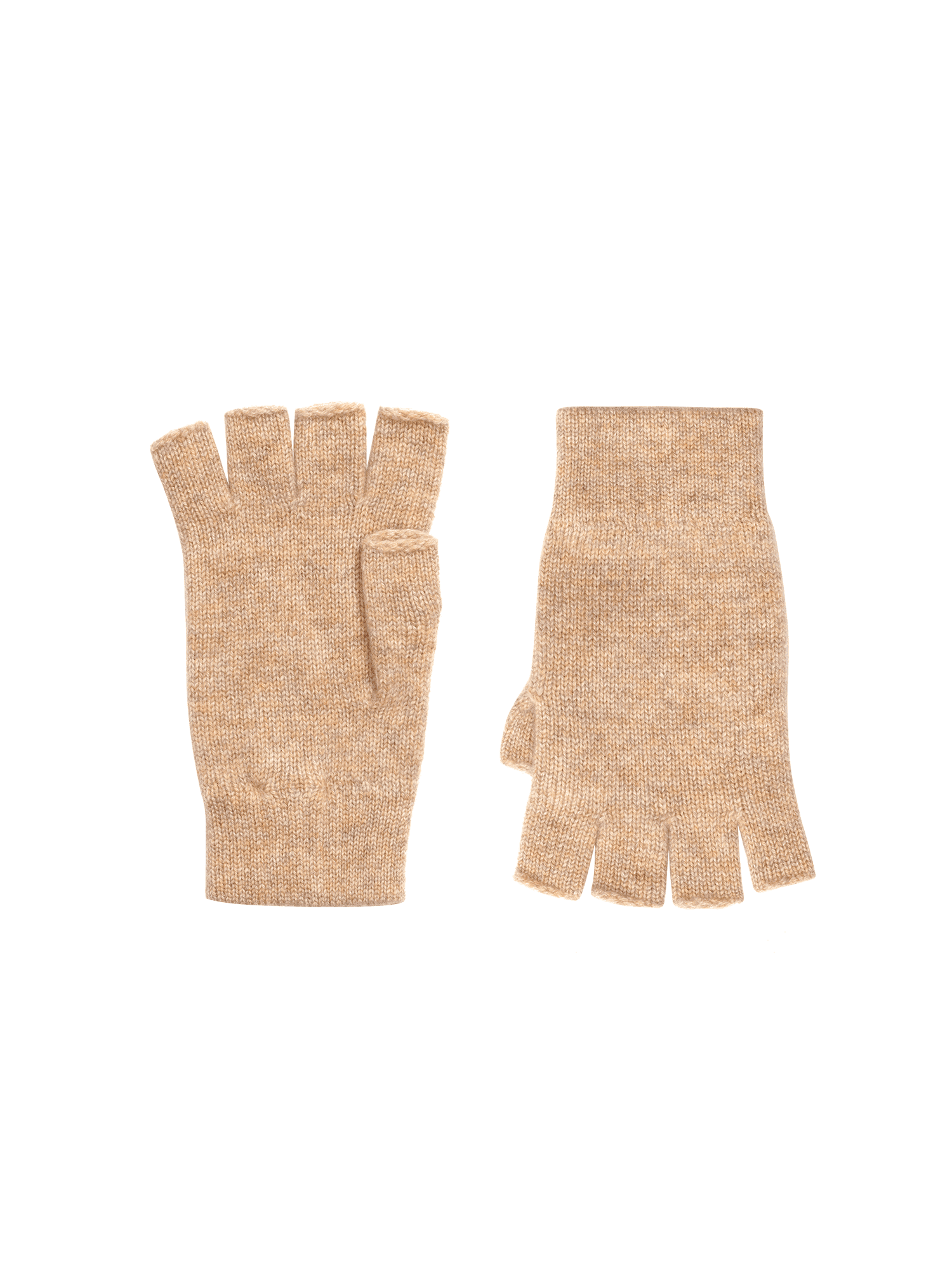 Cashmere Fingerless Gloves—oatmeal