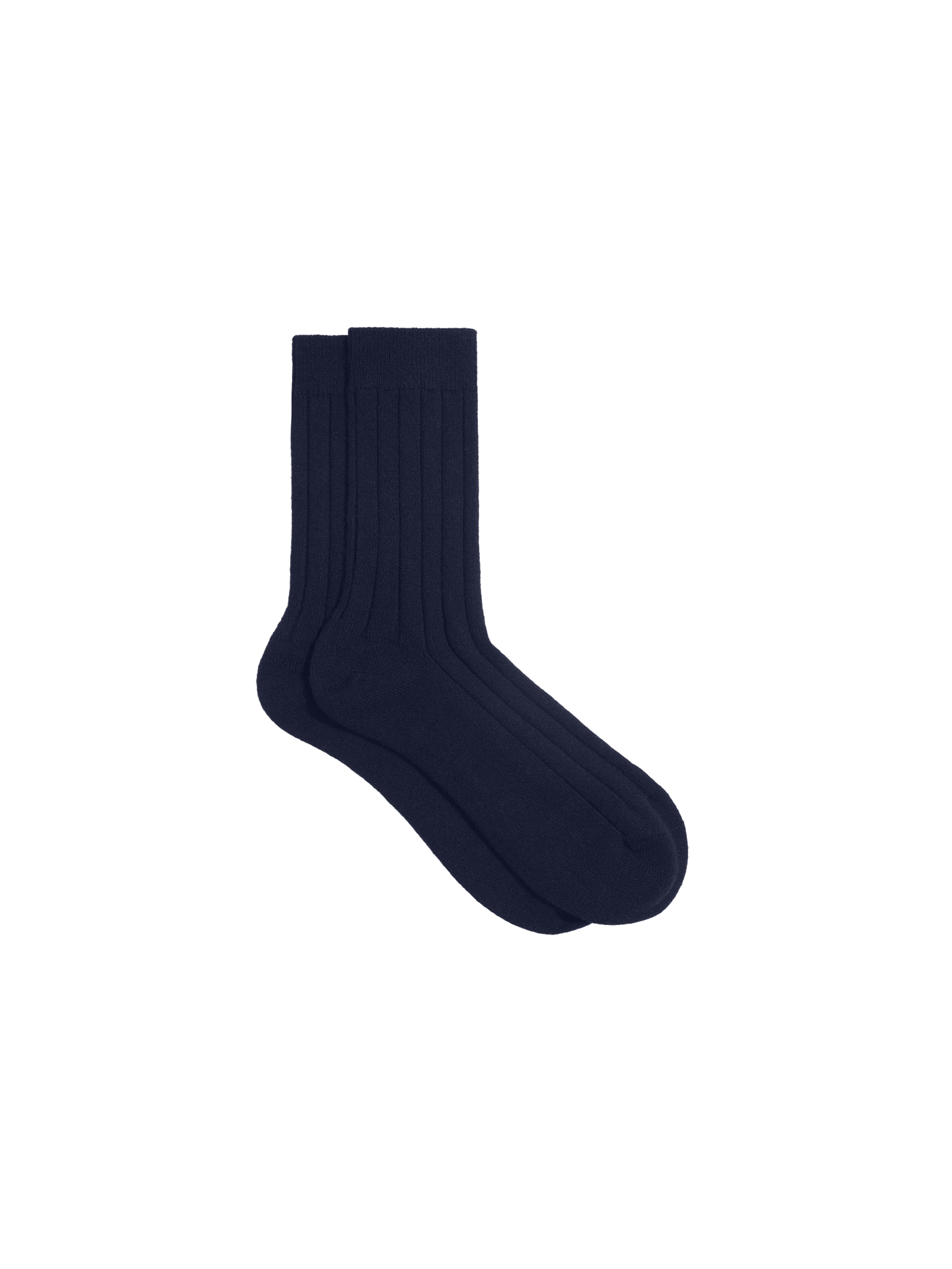 Cashmere Ribbed Socks—dark navy