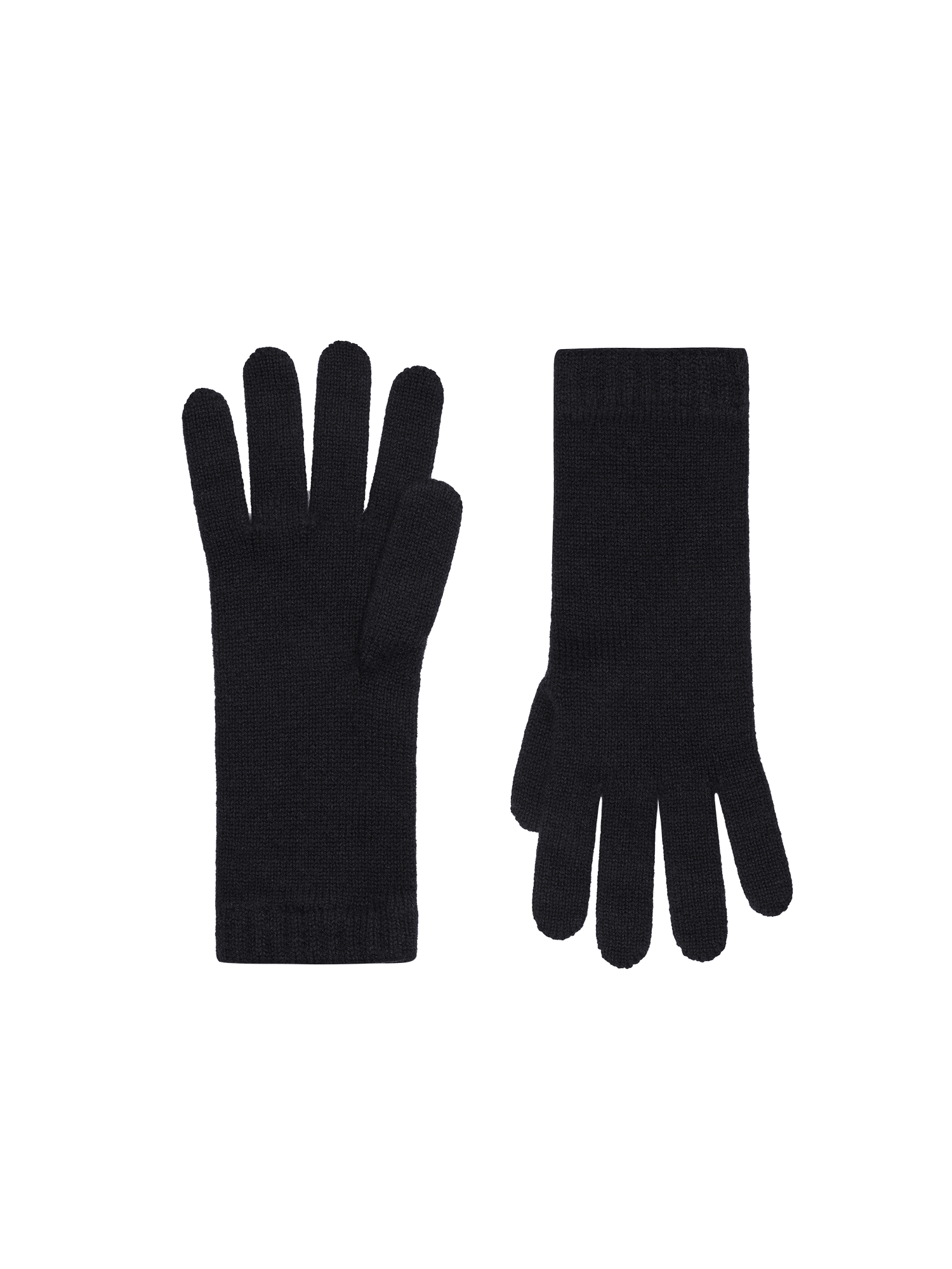 Cashmere Short Cuff Gloves—black