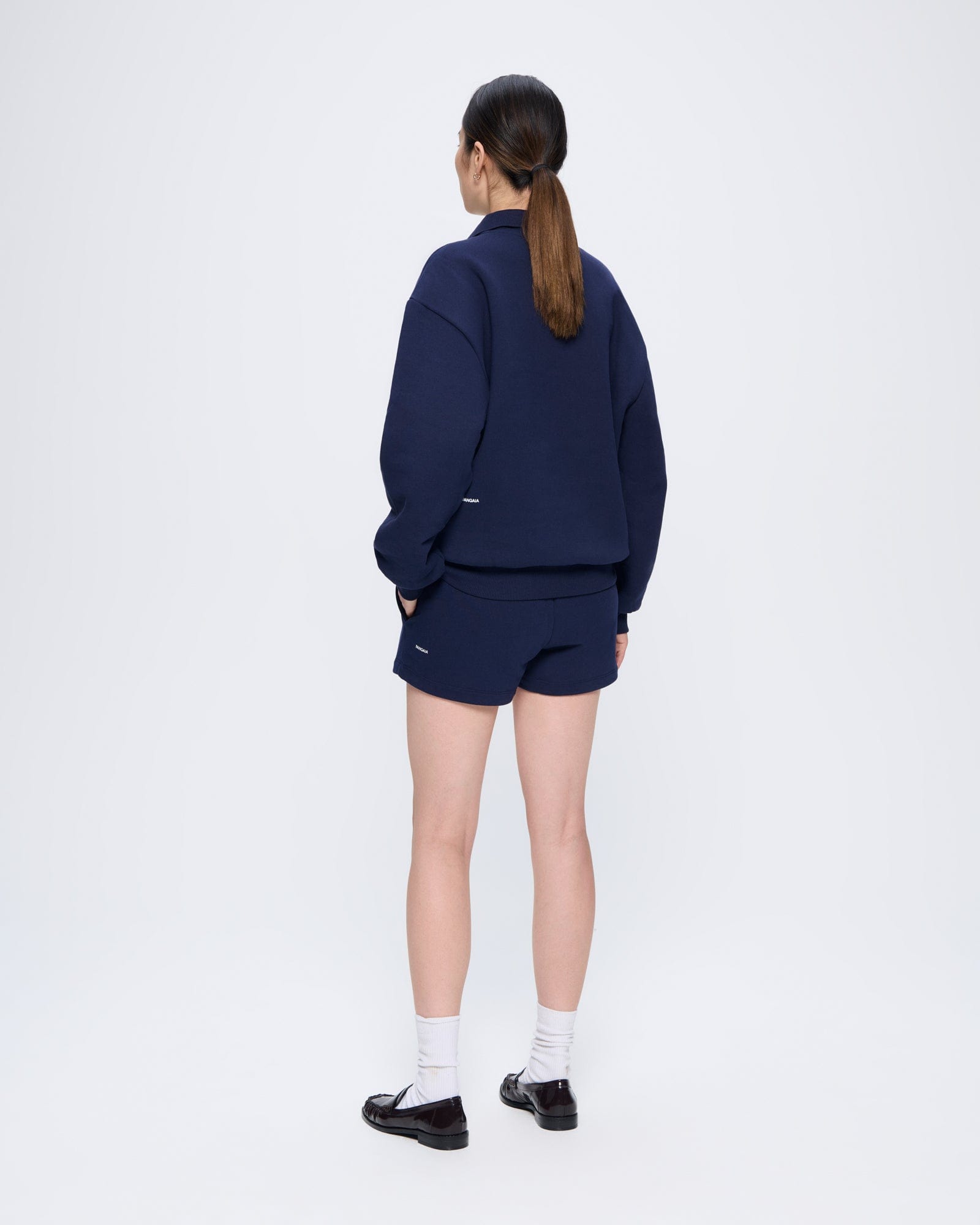 DNA_POLO_NECK_SWEATSHIRT_NAVY_365_MIDWEIGHT_SHORTS_NAVY_WOMENS_BACK3_1