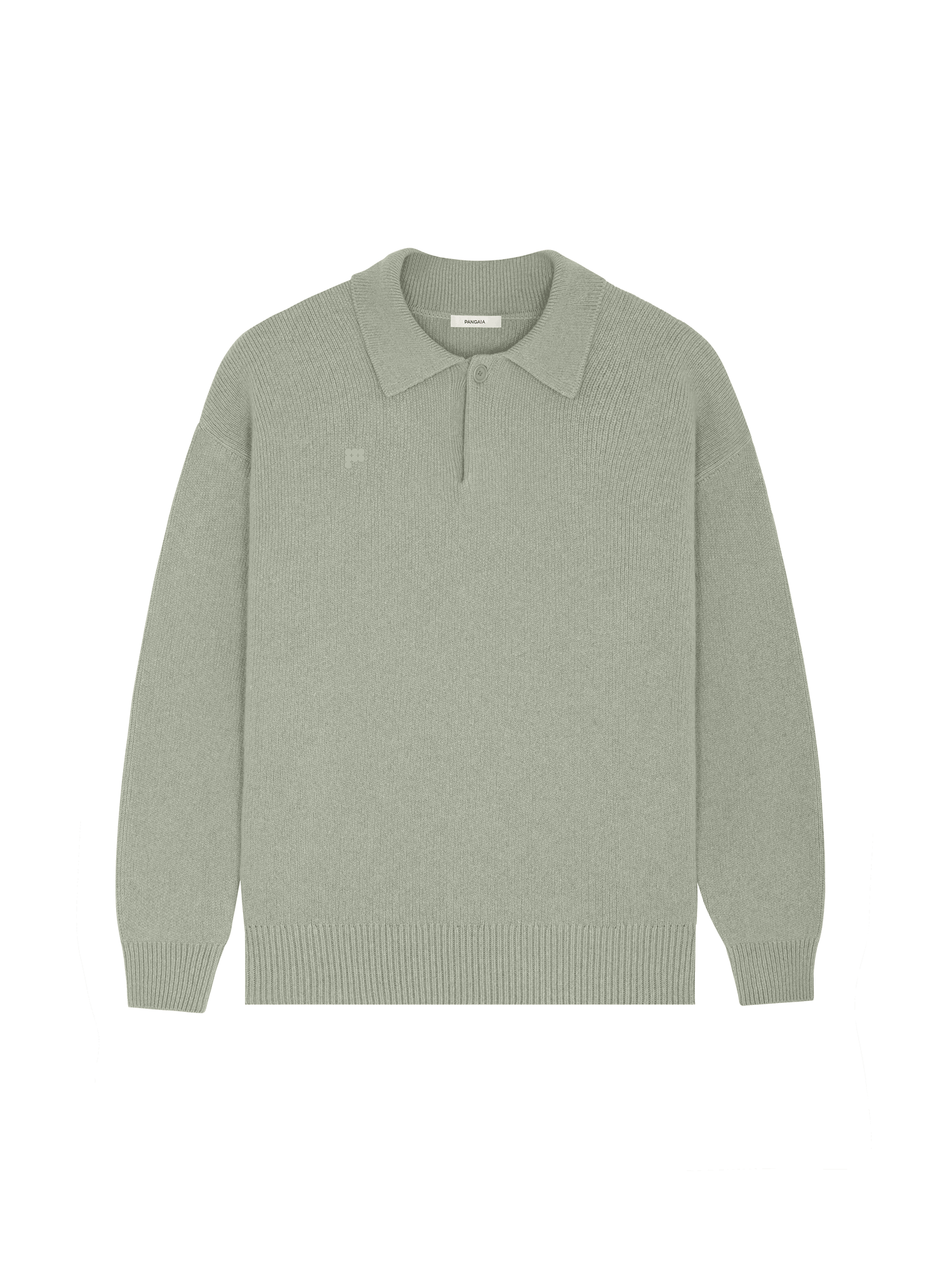 DNA_Recycled_Cashmere_Polo_Sweater_Moss_Green_packshot