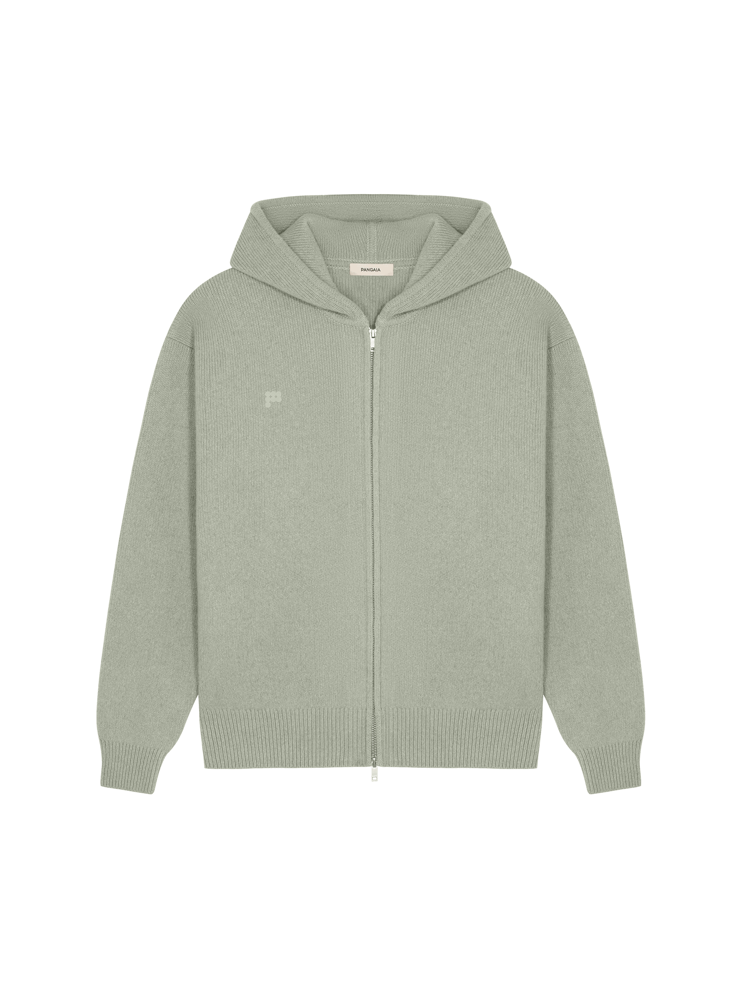 Womens Recycled Cashmere Zipped Hoodie—moss green