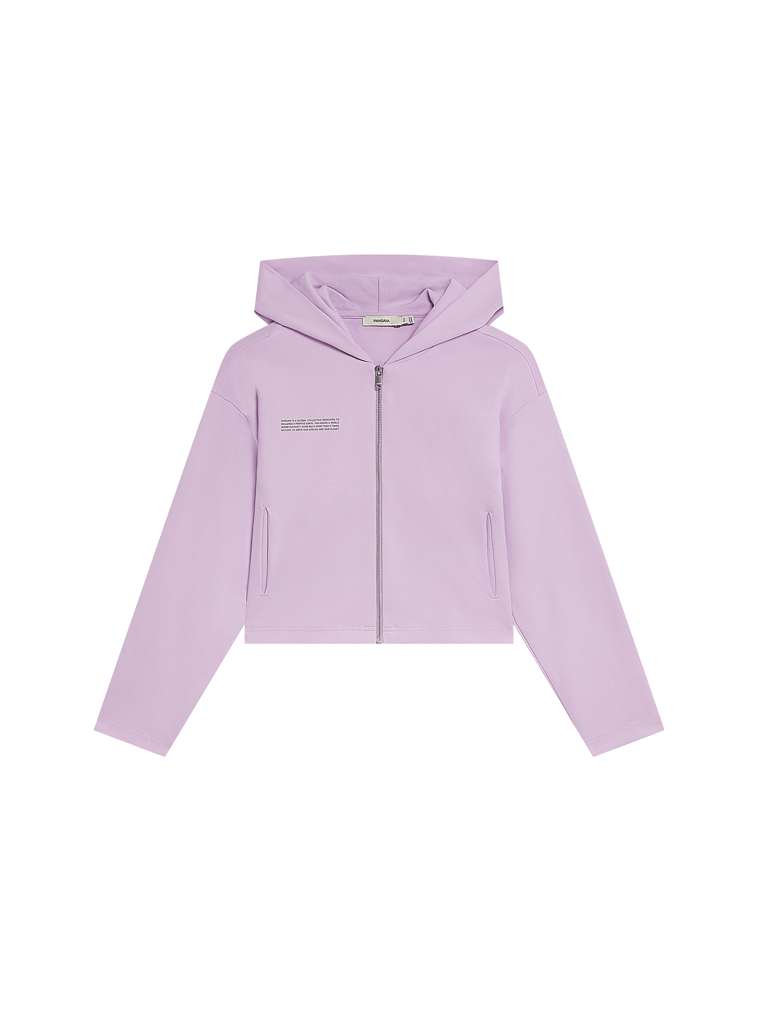 Womens Double Jersey Cropped Zip Up Hoodie—Crocus Purple