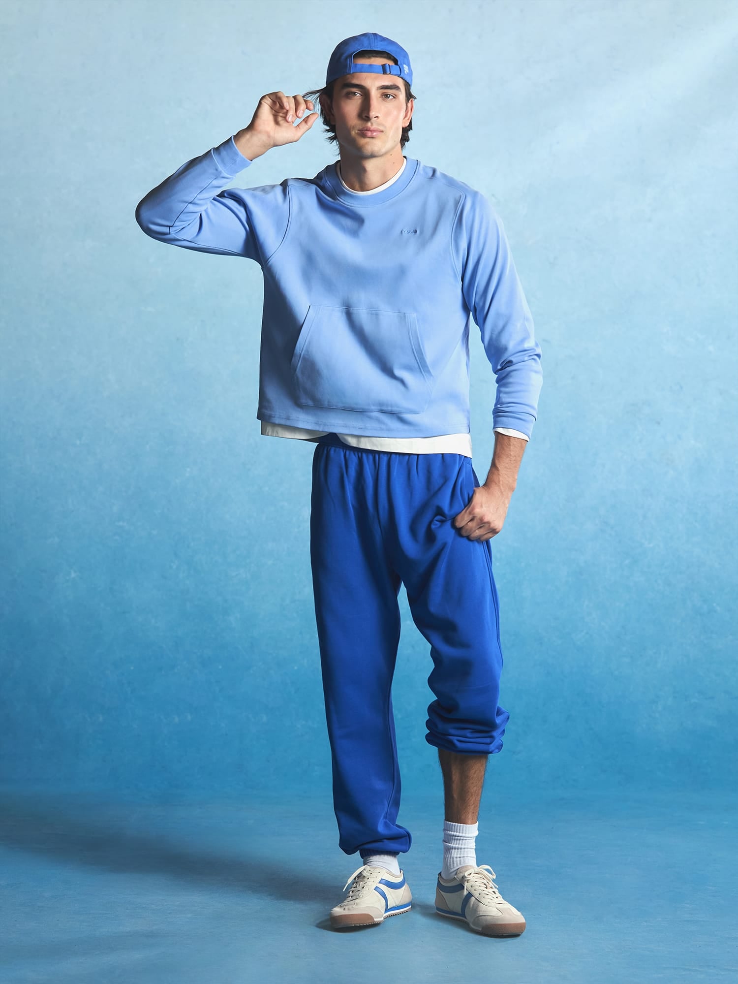Mens Double Jersey Sweatshirt—Lucid Sky