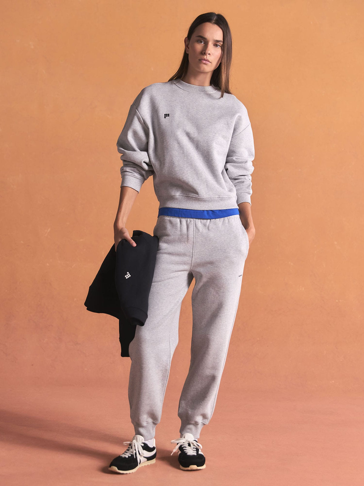 Womens Heavyweight Sweatshirt and Track Pants Set—Grey Marl