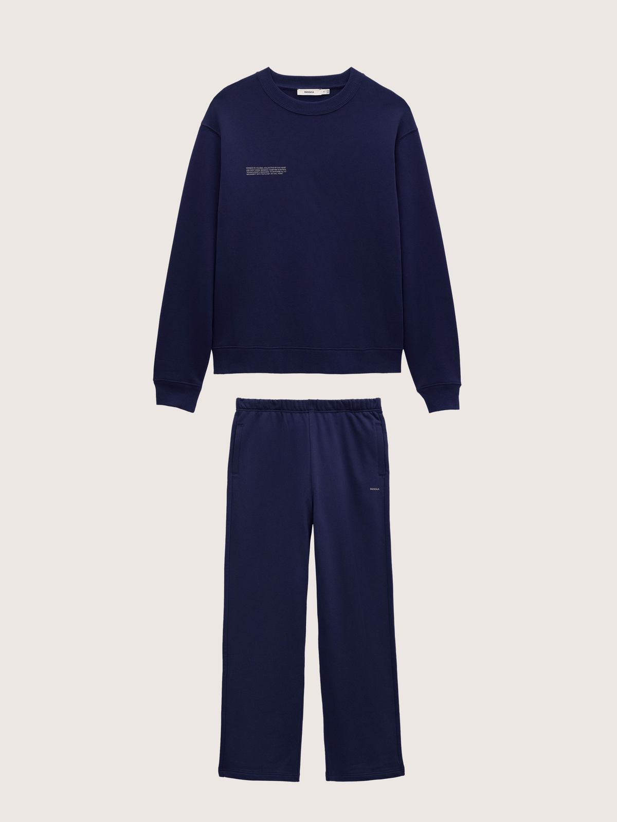 Mens Midweight Sweatshirt and Straight Leg Track Pants Set—Ocean Navy