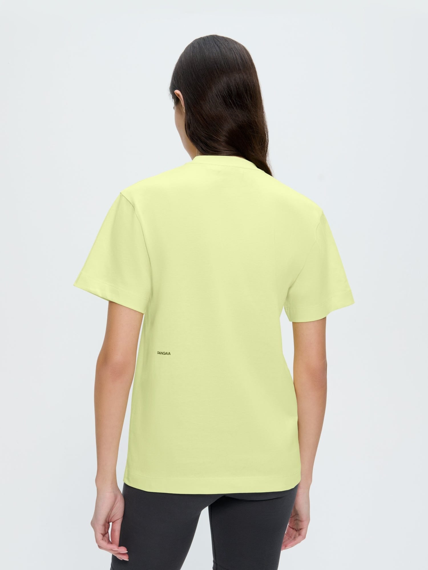 Womens 365 Midweight T-shirt Soft Lime, 100% organic cotton, oversized fit, boxy silhouette, back view