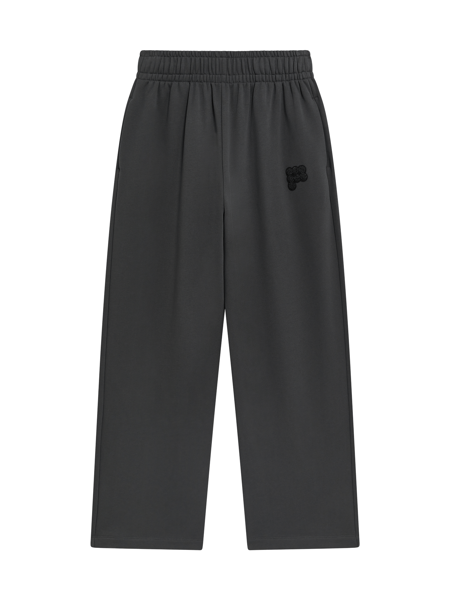 Womens Straight Leg Track Pants—Smoked Black