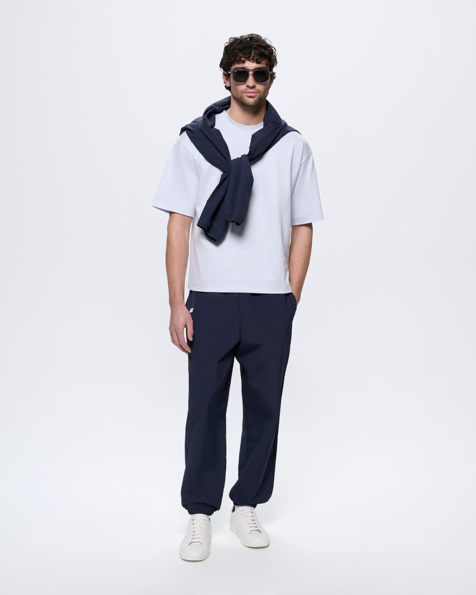 Mens Recycled Nylon Track Pants—Granite Navy