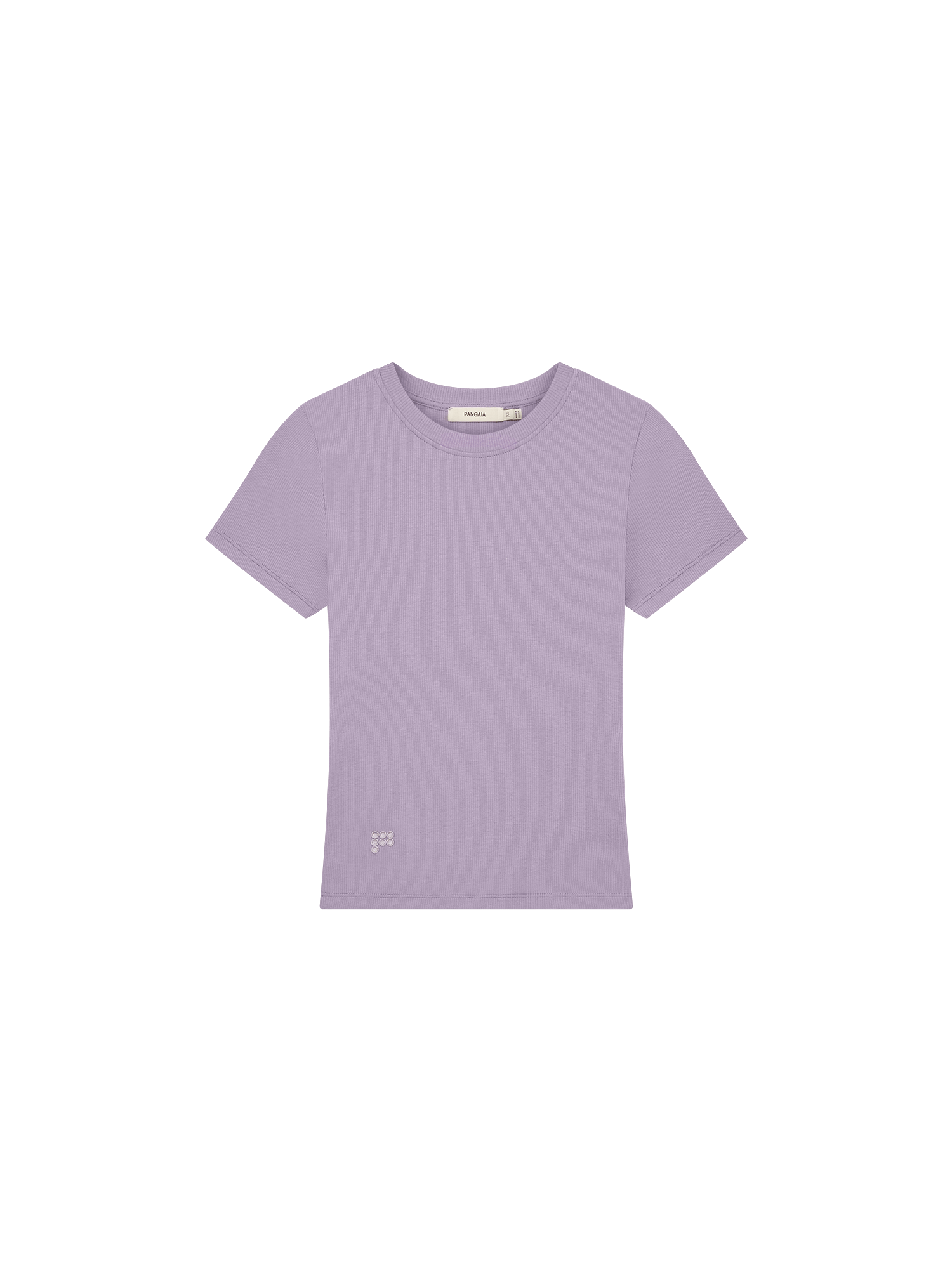 Womens Rib T-Shirt in Dusty Mauve, organic cotton blend, form-fitting, crew neck, short sleeve. Packshot