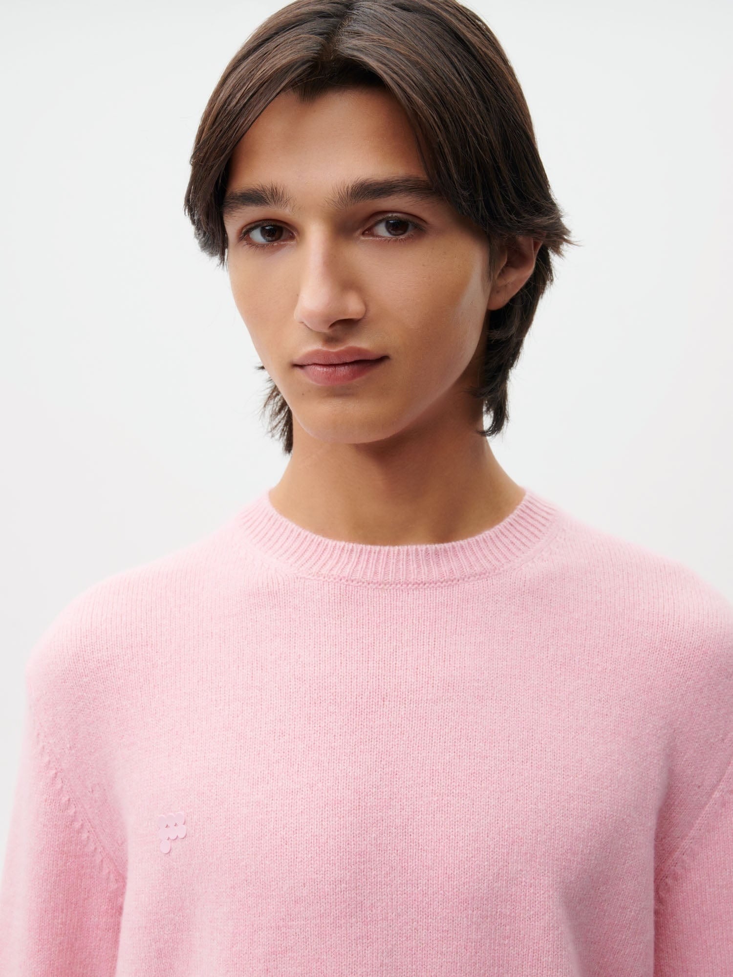 Recycled Cashmere Crewneck Sweatshirt—sakura pink male