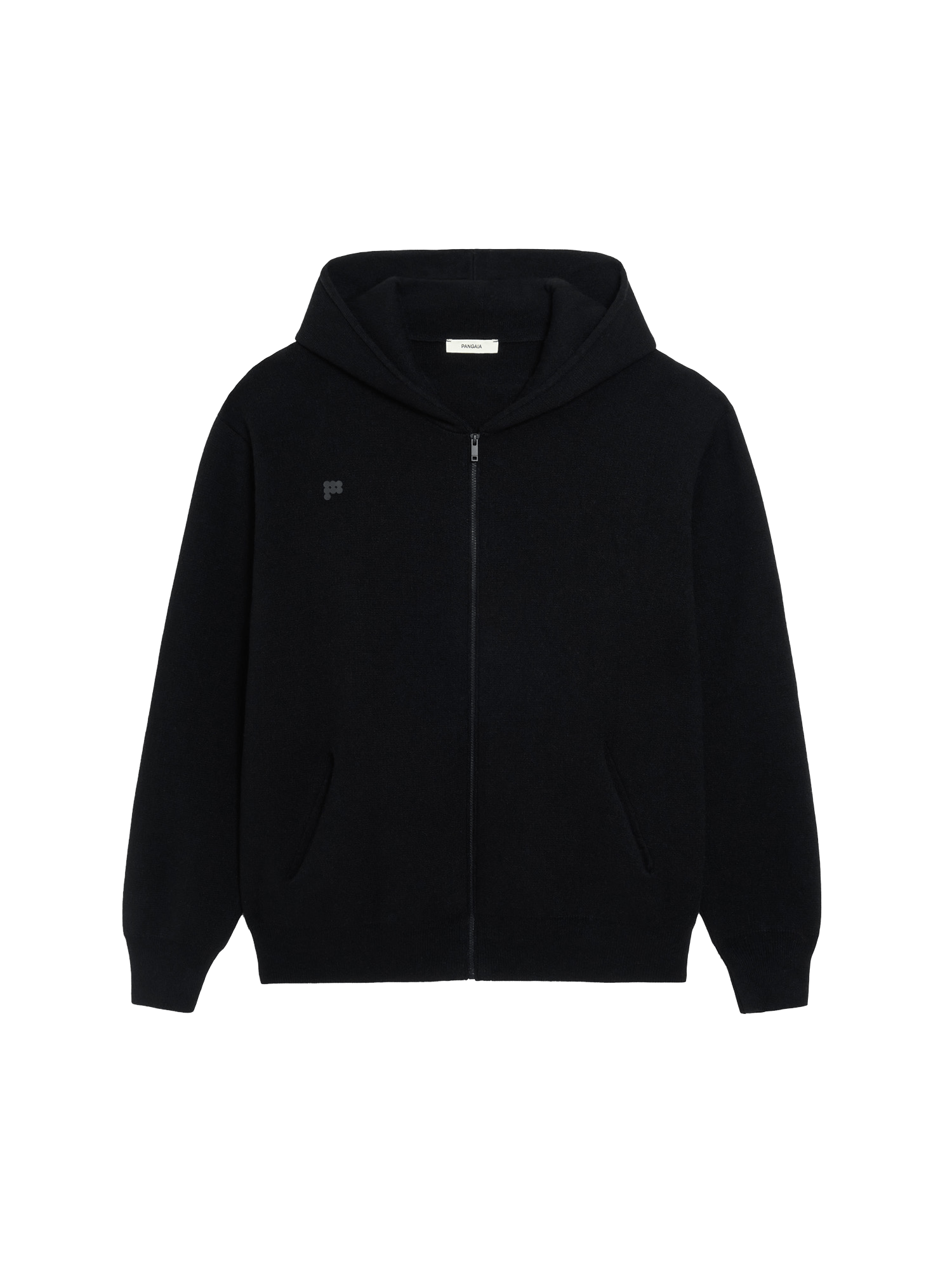 Recycled Cashmere Zipped Hoodie—black-packshot-3