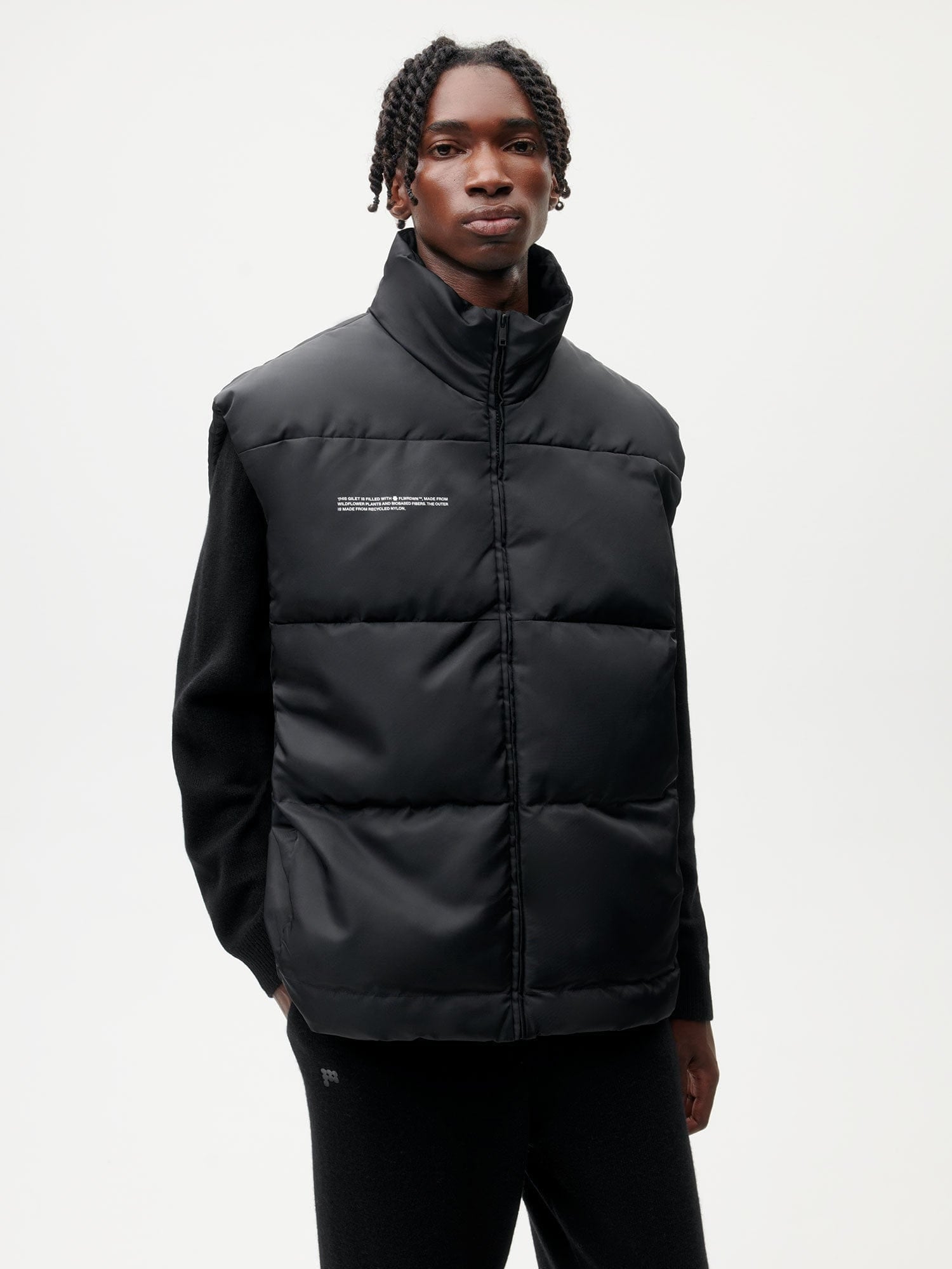 Recycled Nylon FLWRDWN Gilet—black male-1