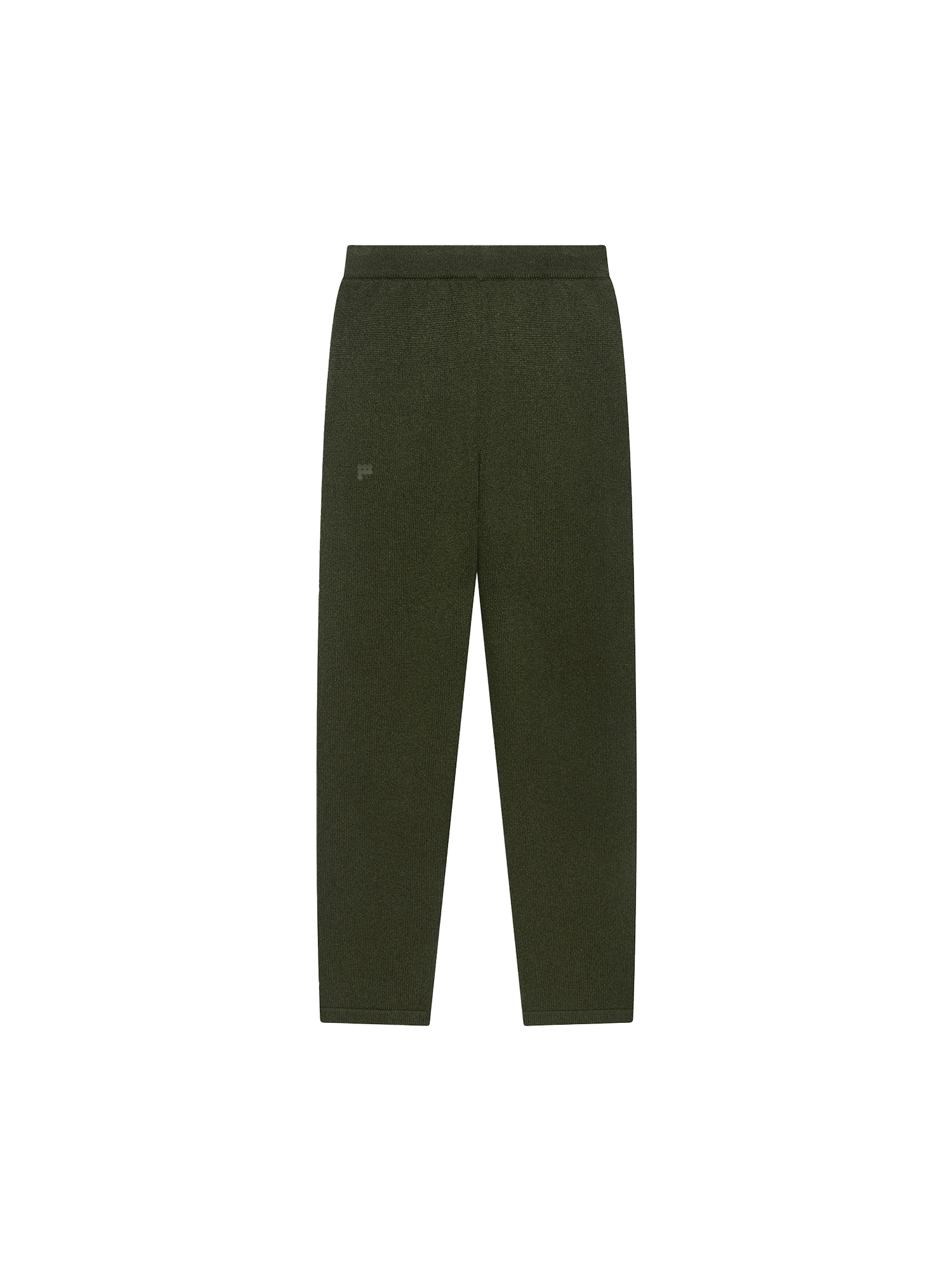 Womens Recycled Cashmere Tapered Track Pants—Rosemary Green