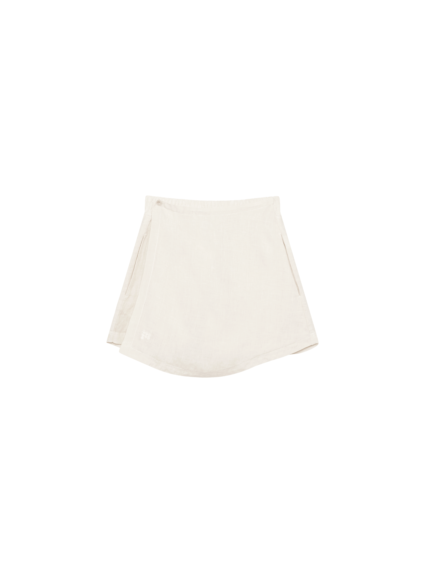 Womens Linen Wrap Shorts—Bone White