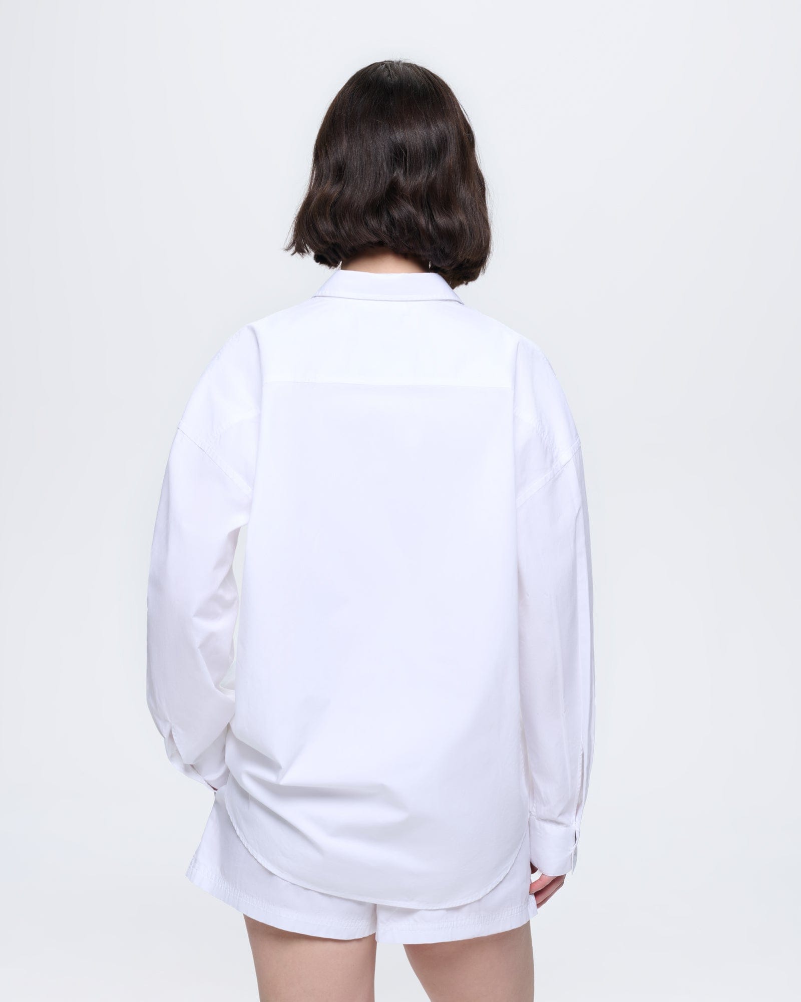 Womens Off-White oversized cotton poplin overshirt, back view