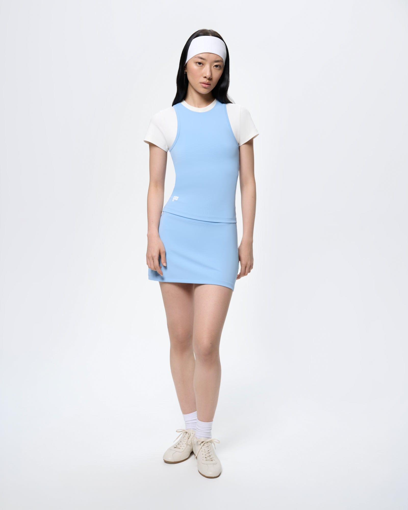 Womens Court Side Skort—Dewdrop Blue