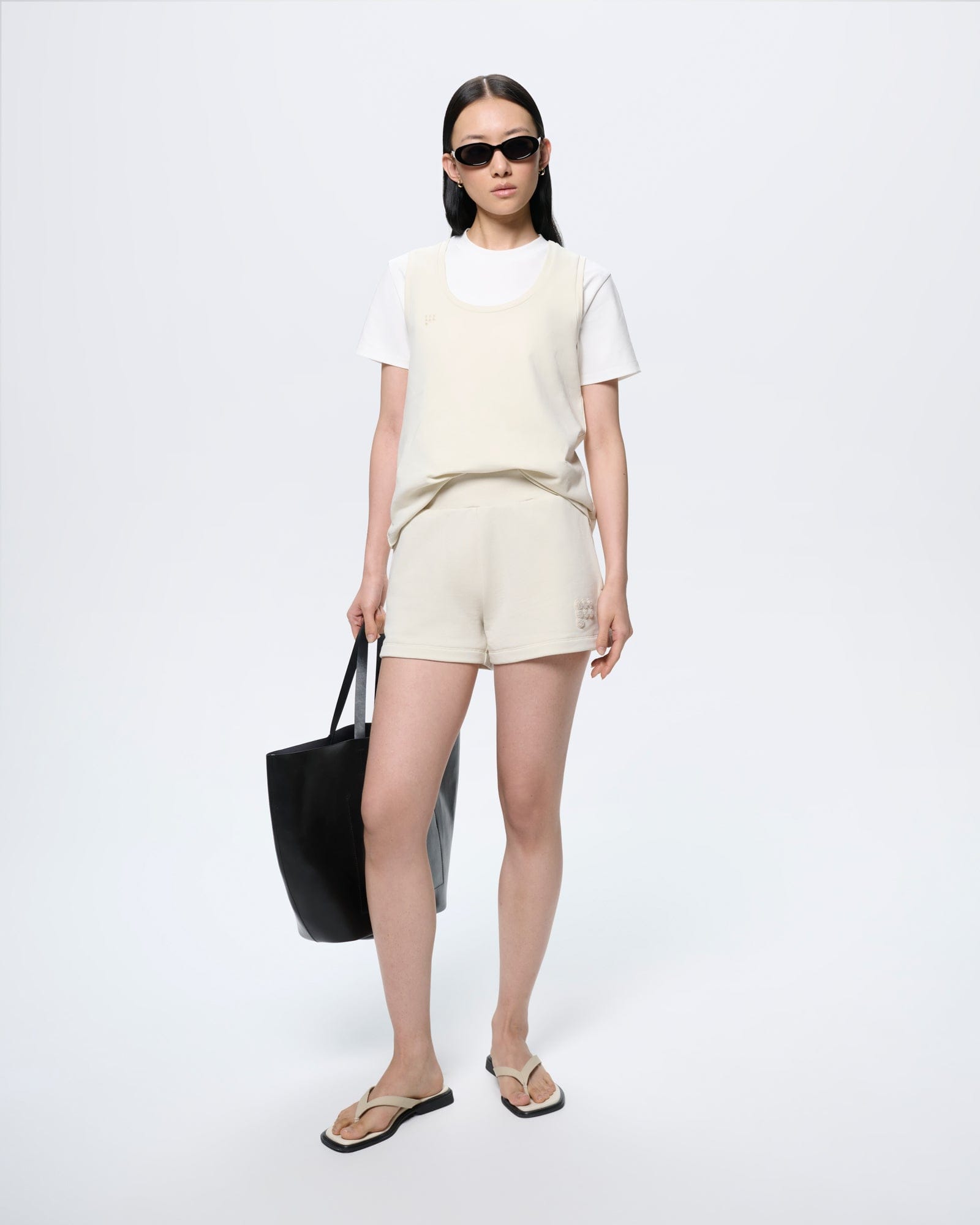 Womens Midweight Shorts—Bone White