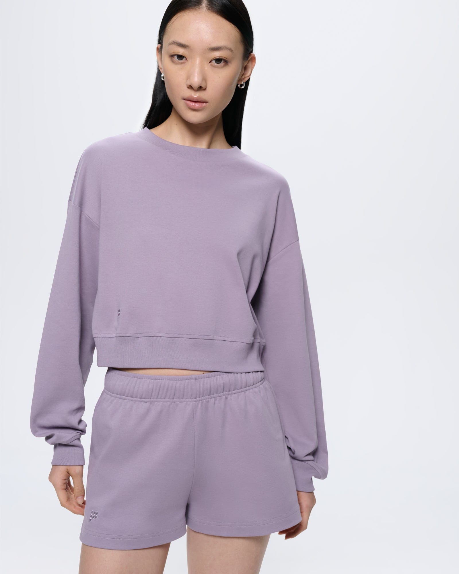 Womens Cropped Sweatshirt—Dusty Mauve