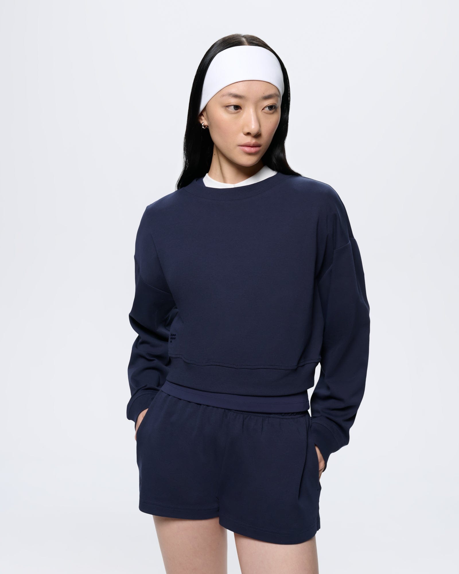 Womens Cropped Sweatshirt—Midnight Navy