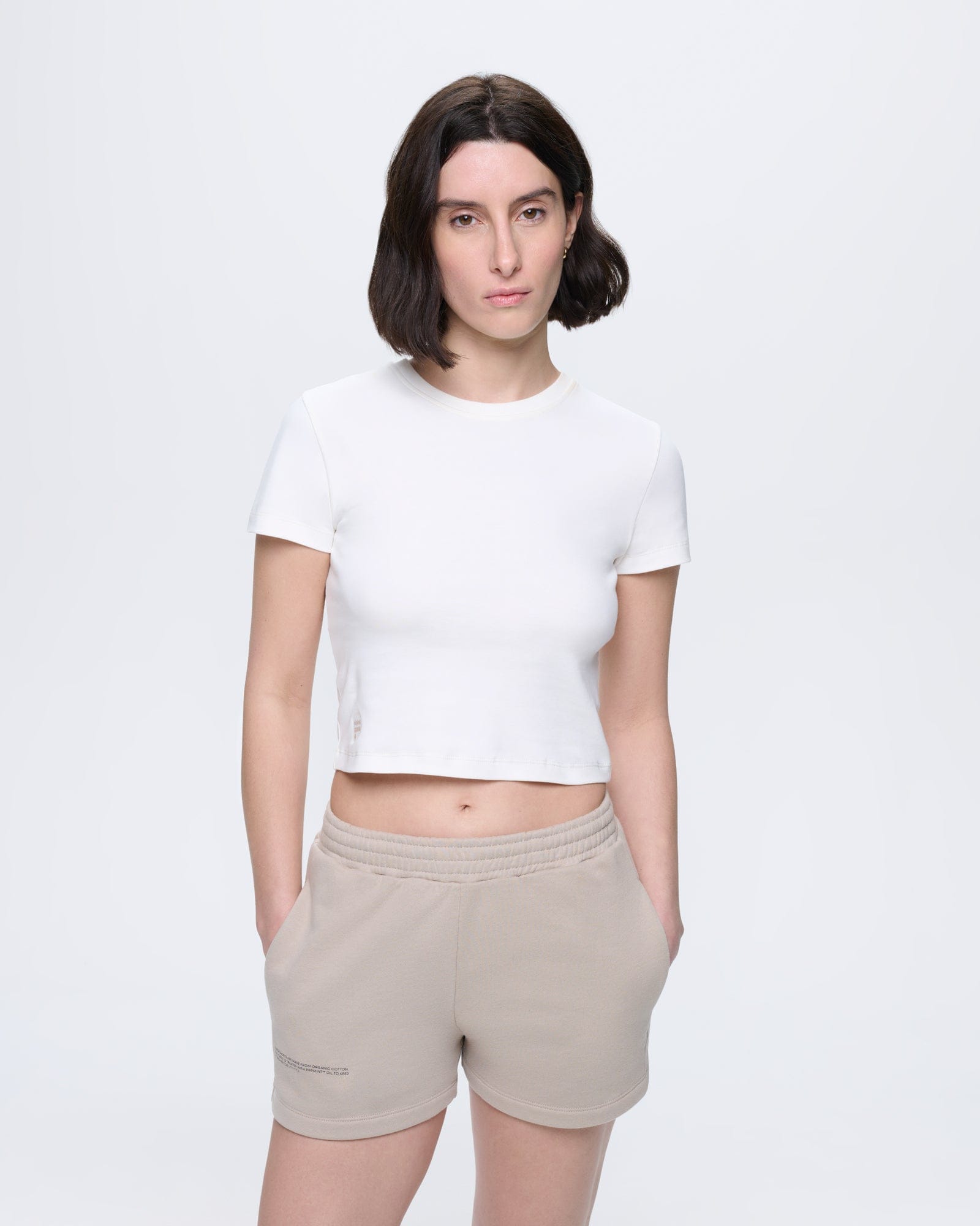 Womens Cropped T-Shirt—Off-White