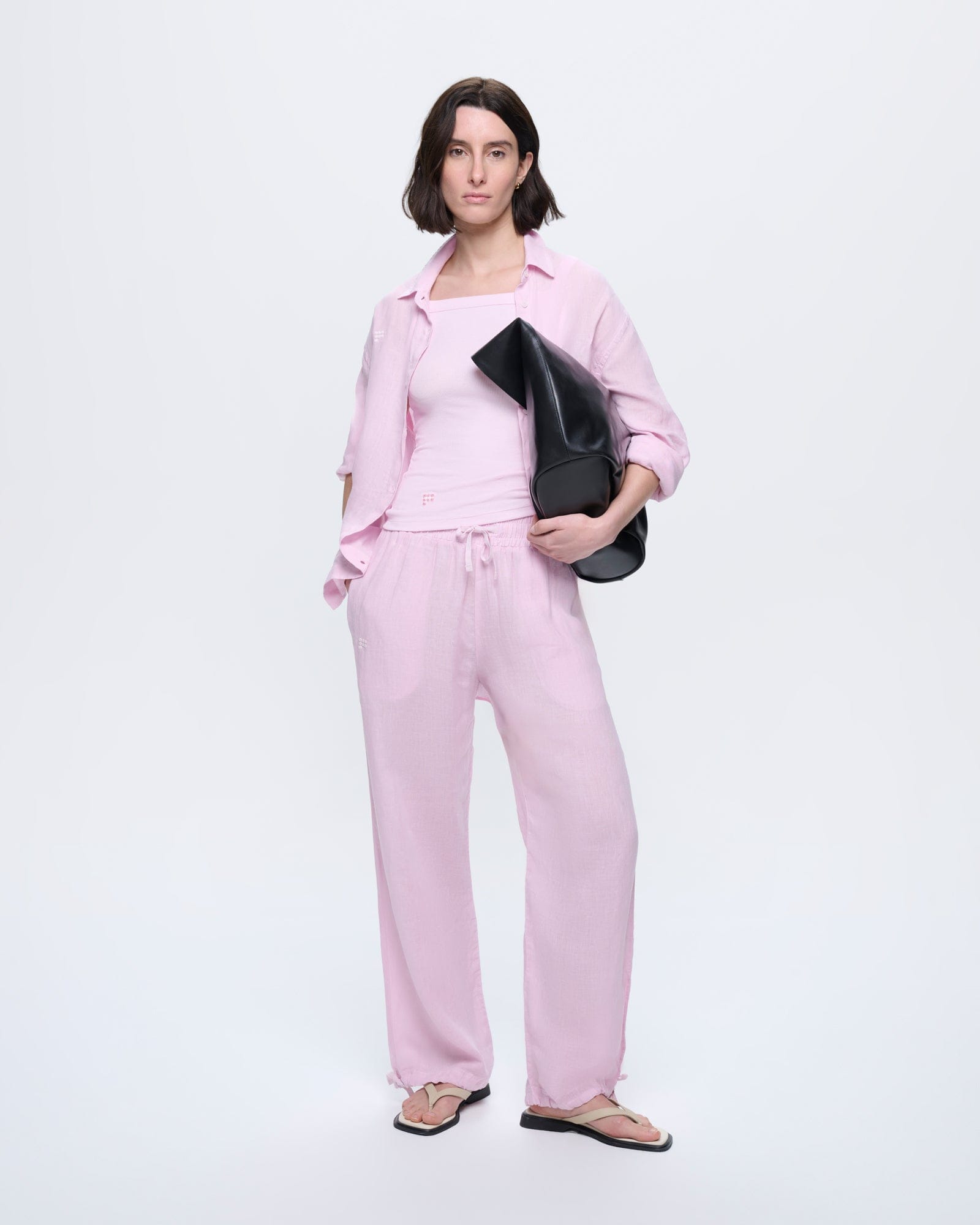 Womens Linen Trousers—Light Lilac